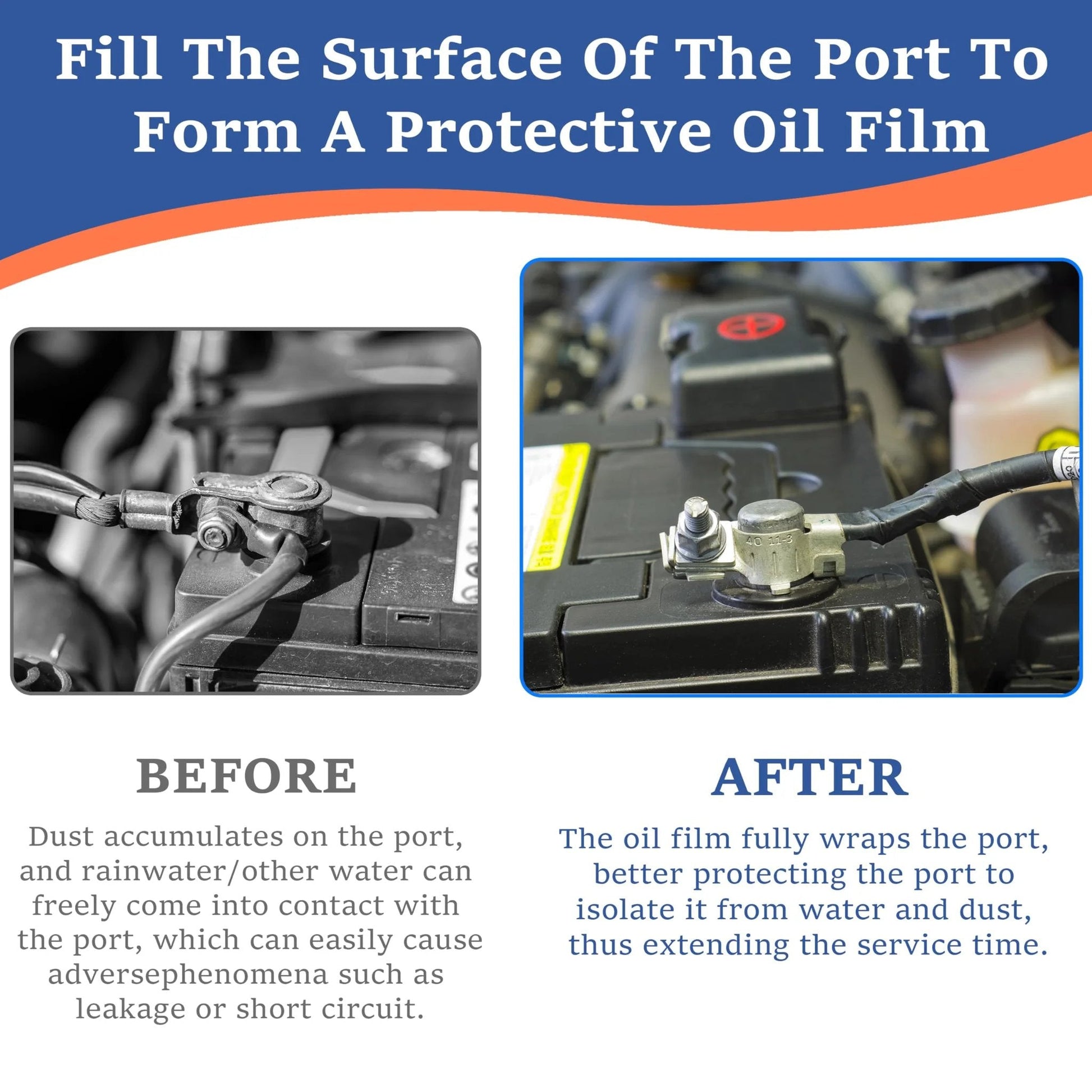 Before and after use of Premium Dielectric Grease for Electrical Connections And Spark Plugs 20g Tube.