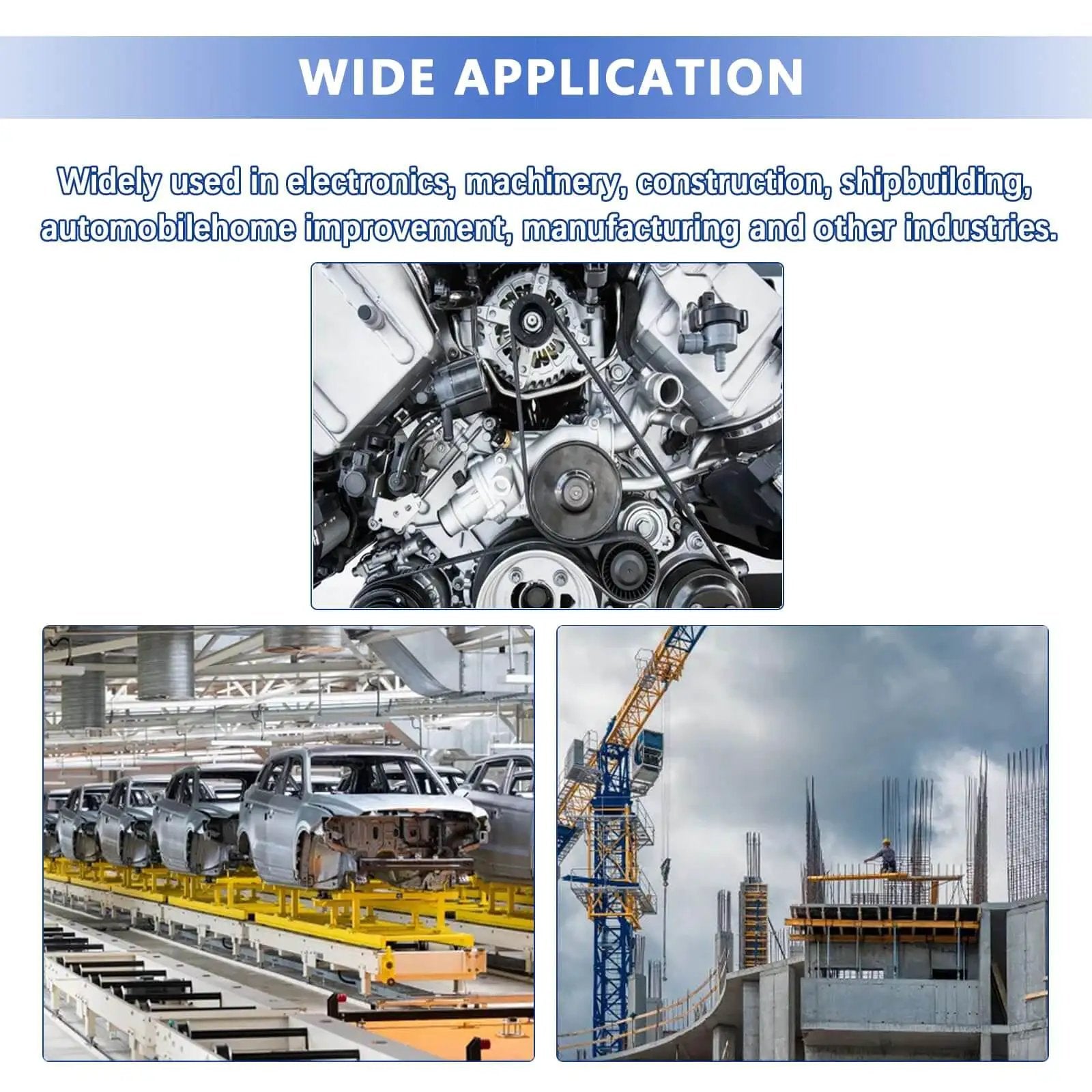 Wide application of 620 Pcs Cotter Pins Assortment Kit for automotive, construction, and machinery projects.