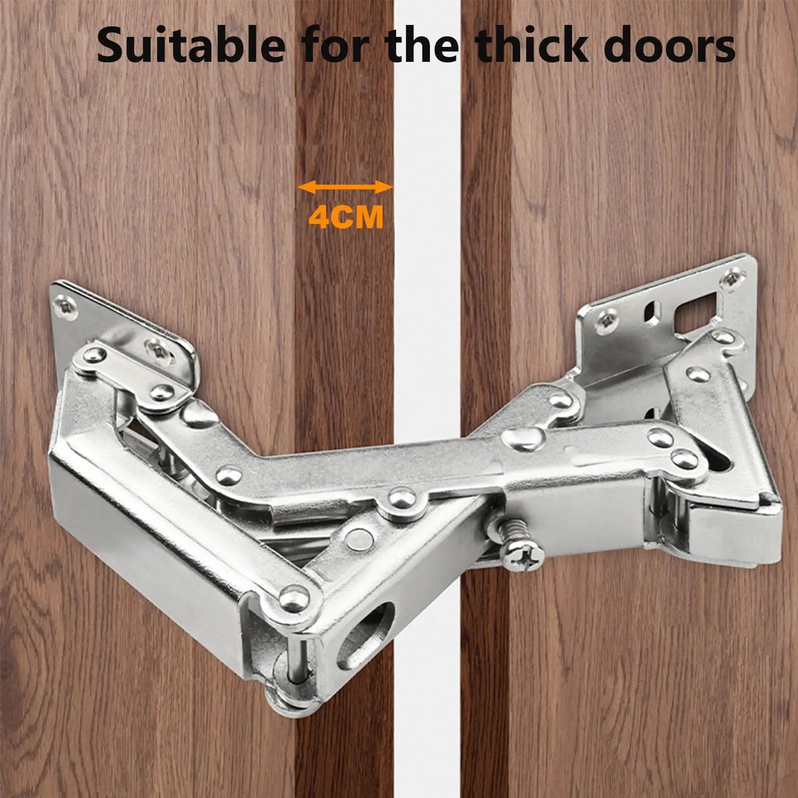Two Pack 170 Degree Soft Close Cabinet Hinge Set Hydraulic Frameless Door Hinges Adjustable Mounting For Cabinets Cupboards Wardrobes No Slot Required Easy Install Rust Resistant Stainless Steel side view