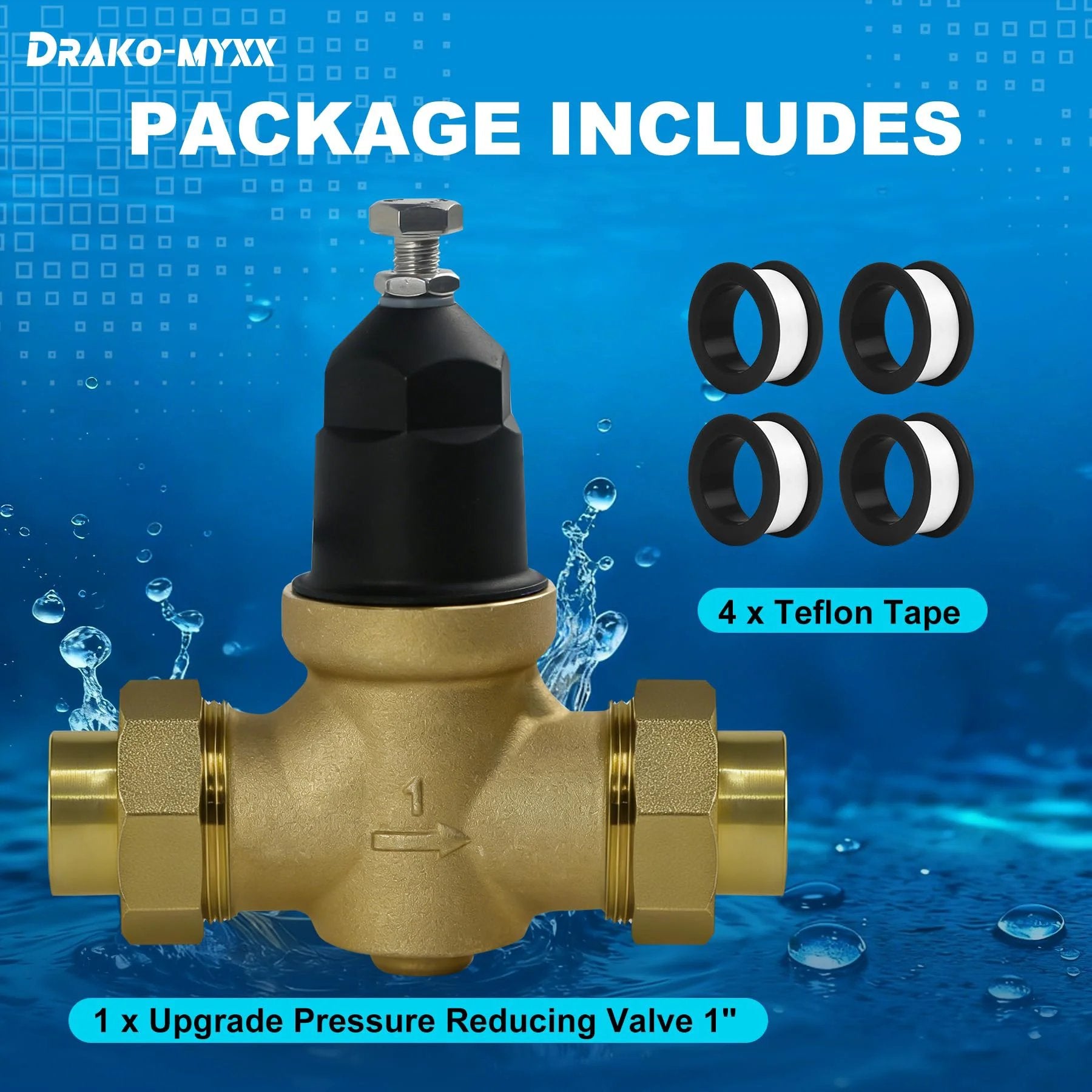 Upgraded 1 Inch NR3XL Pressure Reducing Valve With Double Union FNPT Connection Stainless Steel Screen Strainer Kit