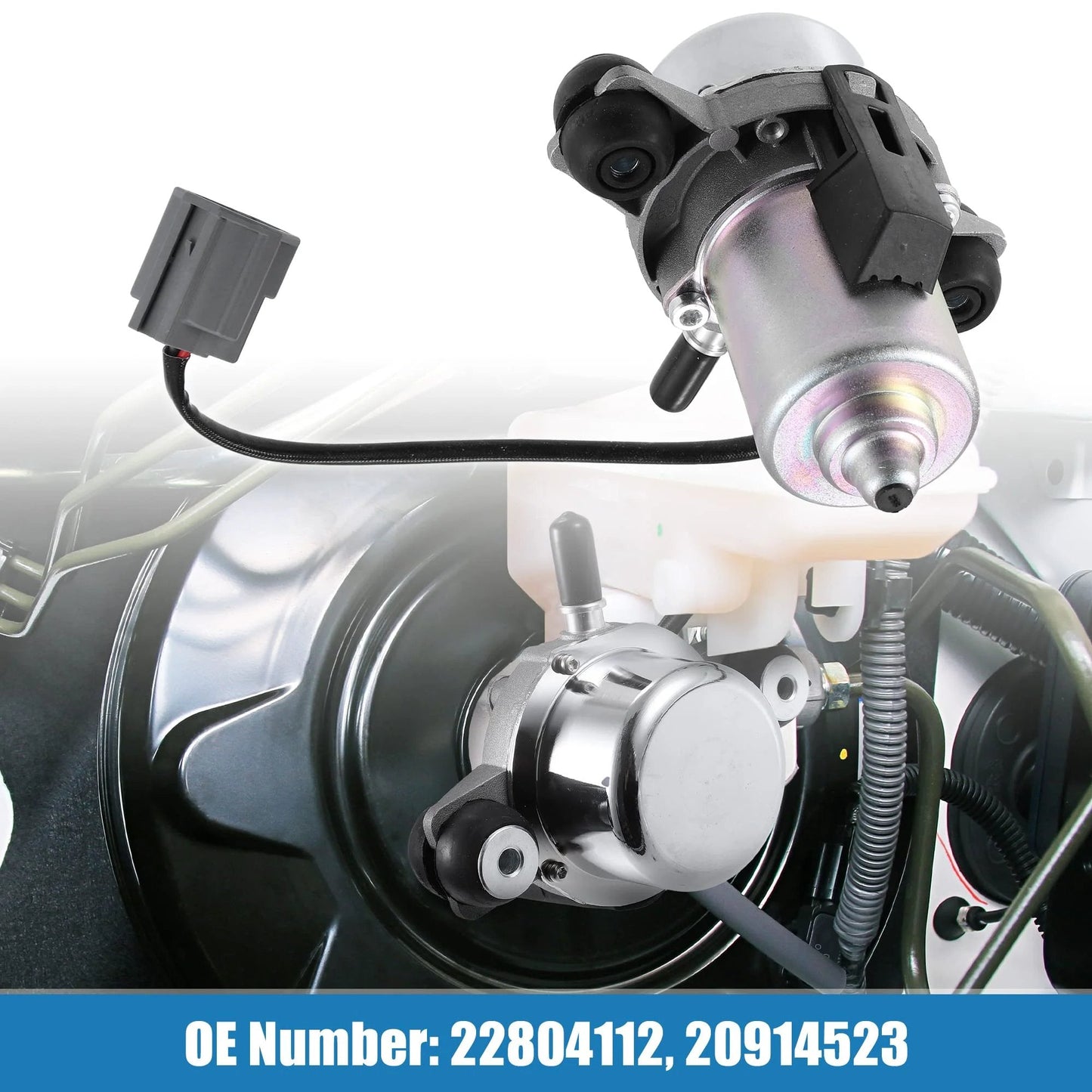 Brake Vacuum Pump Replacement For Chevrolet Cruze Impala Malibu Cadillac CTS XTS Buick Volvo C30 S40 C70 XC90 OE 20804130 20939309 Easy Install Direct Swap For Brake Booster Performance, close-up view showing aluminum alloy construction.