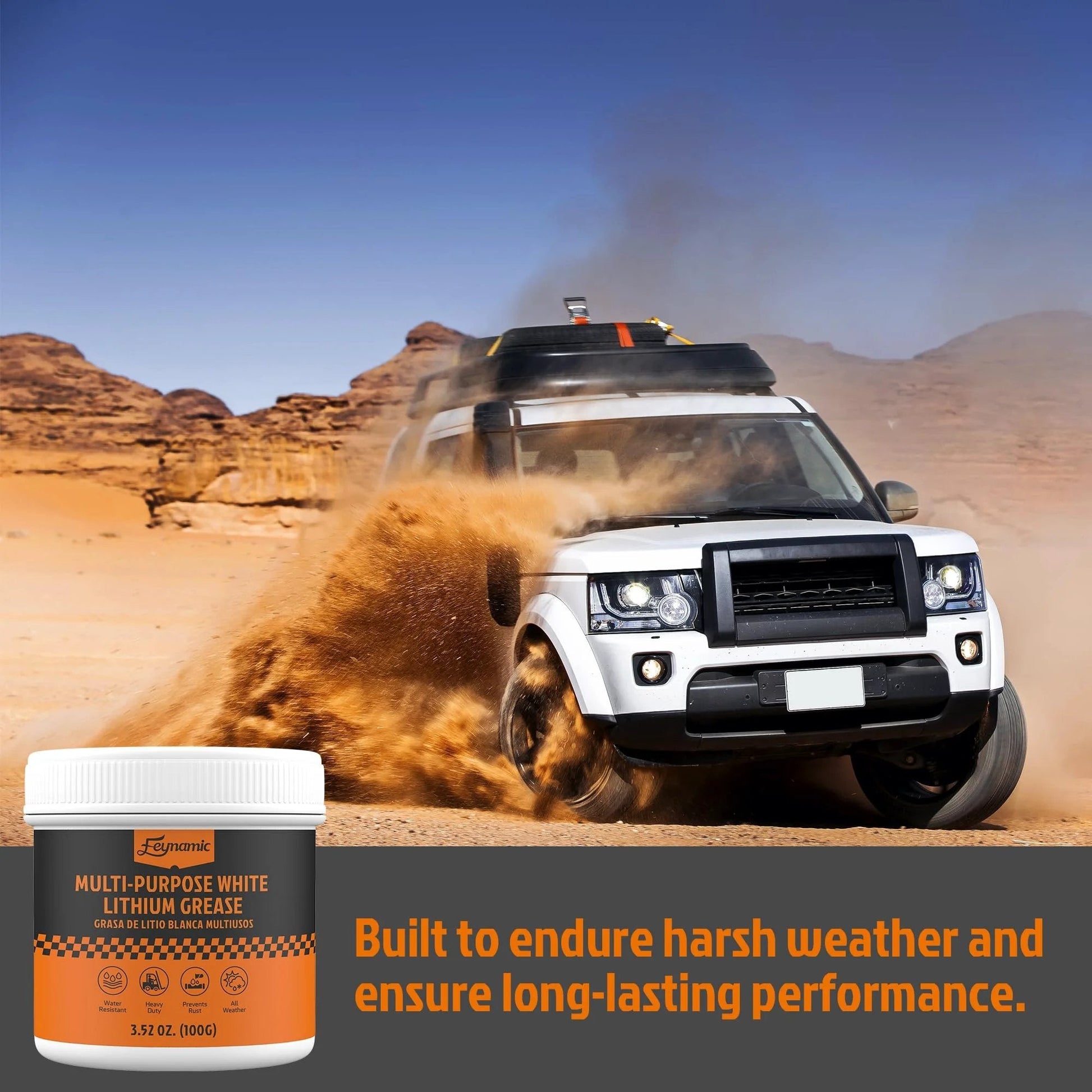 White Lithium Multi Purpose Grease 3.52 Oz Heavy Duty NLGI 2 For Automotive Brake Calipers Door Hinges Bike Bearings And Tracks