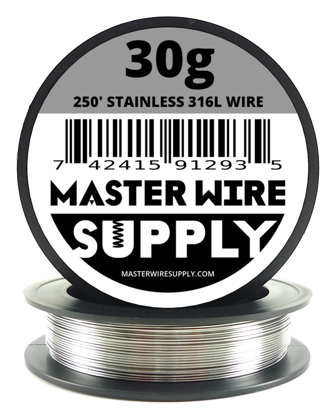 316L Stainless Steel Wire 30 Gauge 0.25mm 250 Ft Annealed Soft High Temp 1700F 4.45 Ohms Per Foot For Jewelry Kilns Foam Cutters And DIY Craft Projects Made In USA