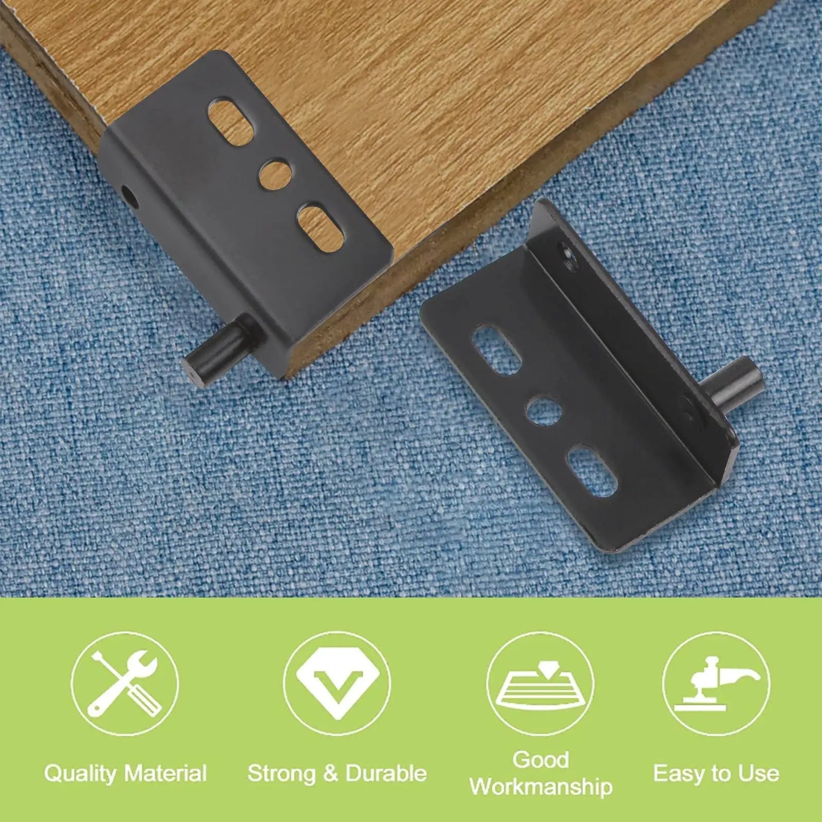 Concealed Shaft Cabinet Door Pivot Hinges In Iron Black, Four Sets With Pin And Bushing, for free swinging wood doors