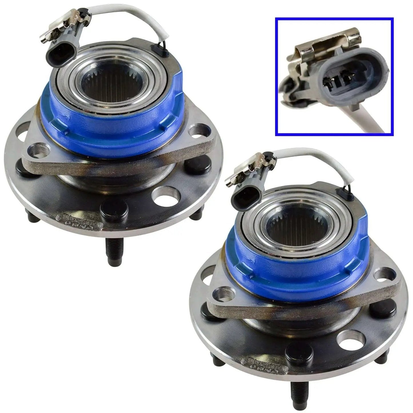 Front Left and Right Wheel Bearing and Hub Assembly Pair for Buick LeSabre Riviera Century Park Avenue With ABS 1992-1999 Models