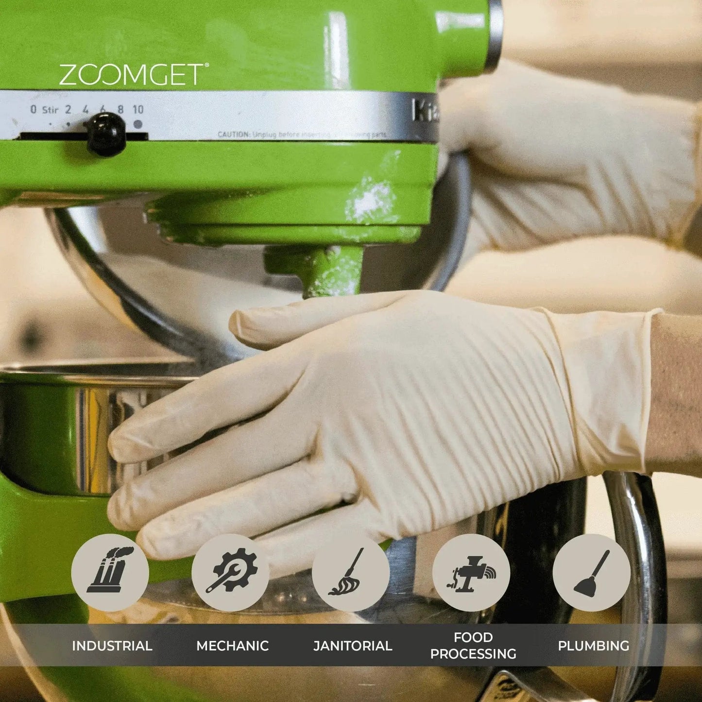 Industrial Grade Latex Disposable Gloves 8 Mil Powder Free Double Chlorinated in kitchen mixing use