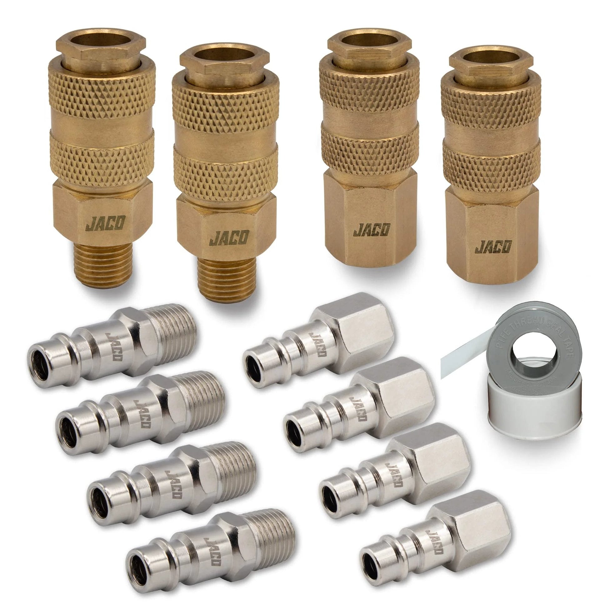 High Flow Quick Connect Air Hose Fittings Set Of Twelve With One Quarter Inch NPT Type V Plug And Coupler Kit For Air Compressors And Tools Brass Couplers And Alloy Plugs Durable Pneumatic Quick Disconnect