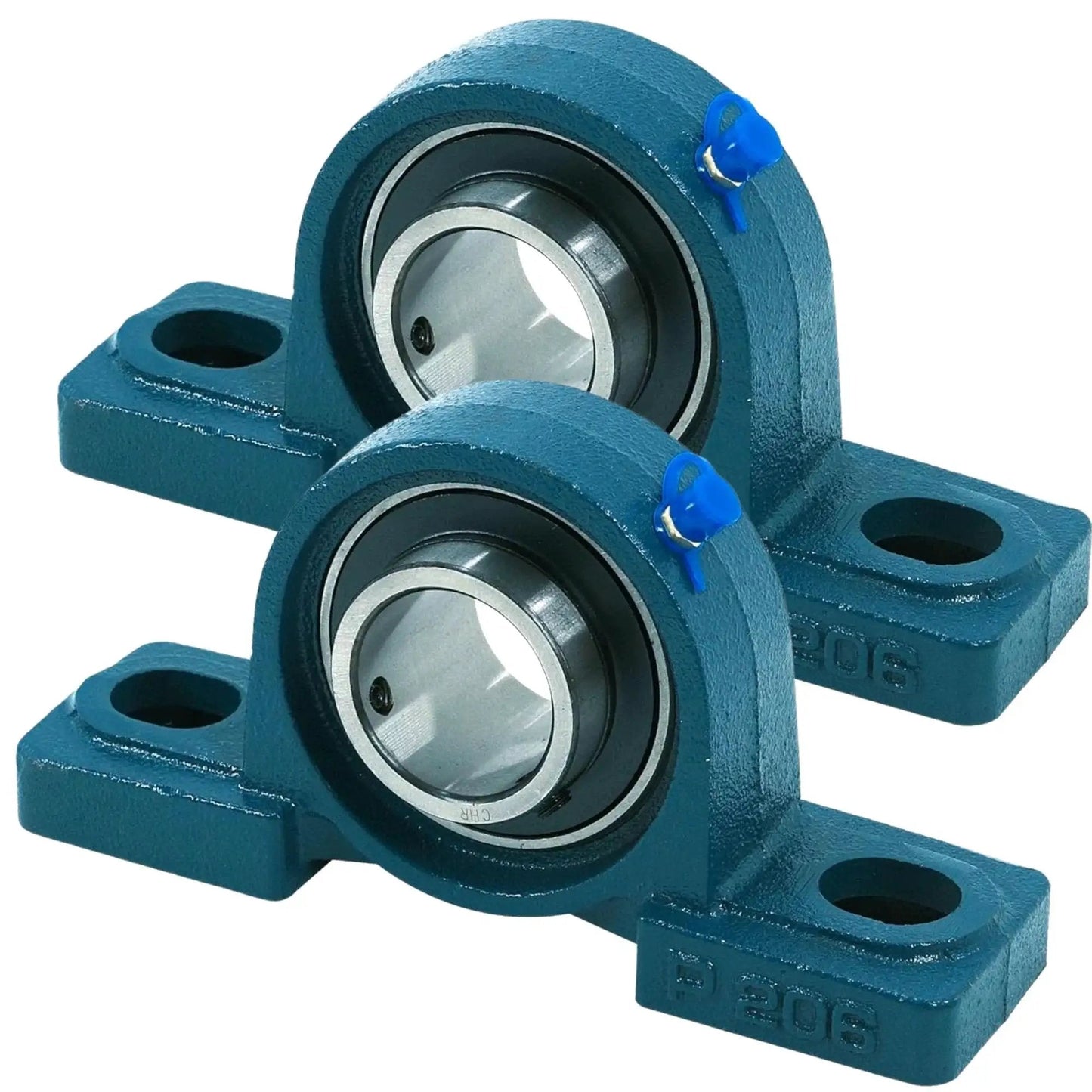 Two Pack UCP205 16 Chrome Steel Pillow Block Bearings With One Inch Bore Mounted Bearings Built Tough Cast Iron Housing ISO 9001 2015