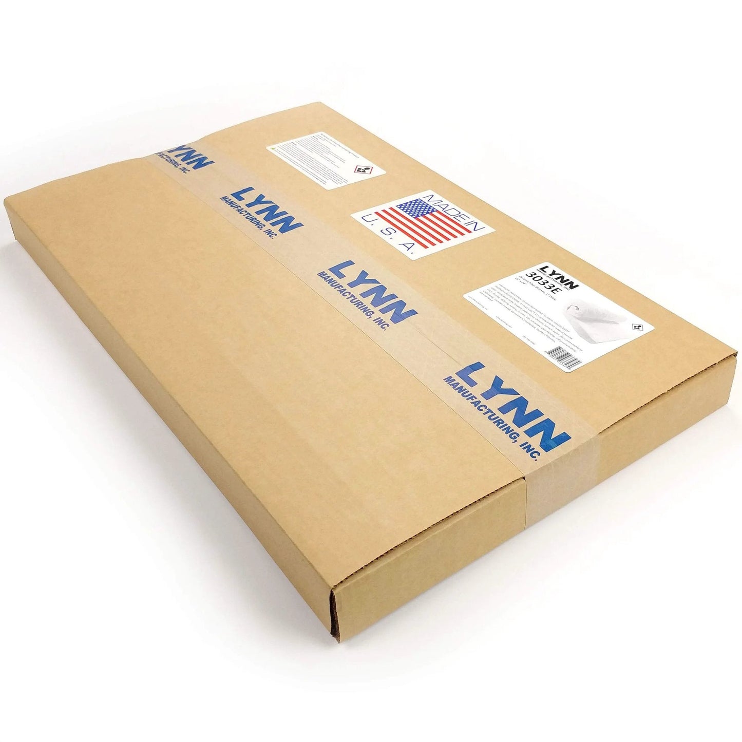 Packaging of Heavy Duty Ceramic Fiber Insulation Blanket 2 Inch Thick By 15 By 24 In 2400 F Fireproof Heat Shield For Wood Stoves Fireplaces Pellet Stoves Chimneys Furnaces Boilers Pizza Ovens And Forges Made In USA.