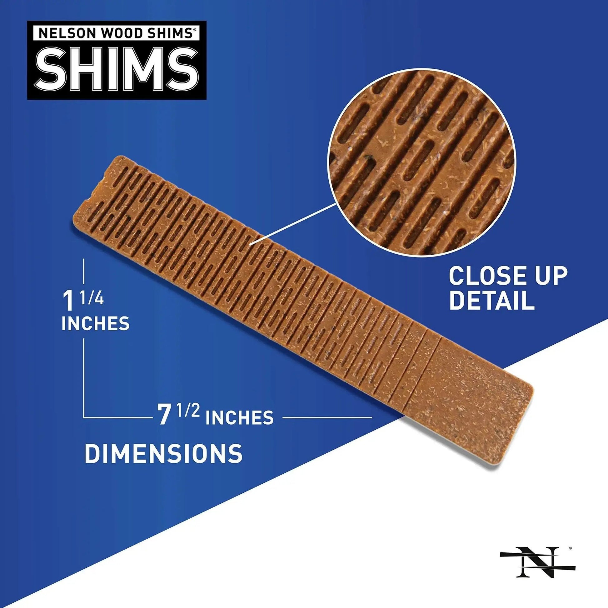 Close-up of Waterproof 24 Pack 8 Inch Composite Shims For Leveling Toilets Windows Cabinets Decks showing dimensions and texture detail.