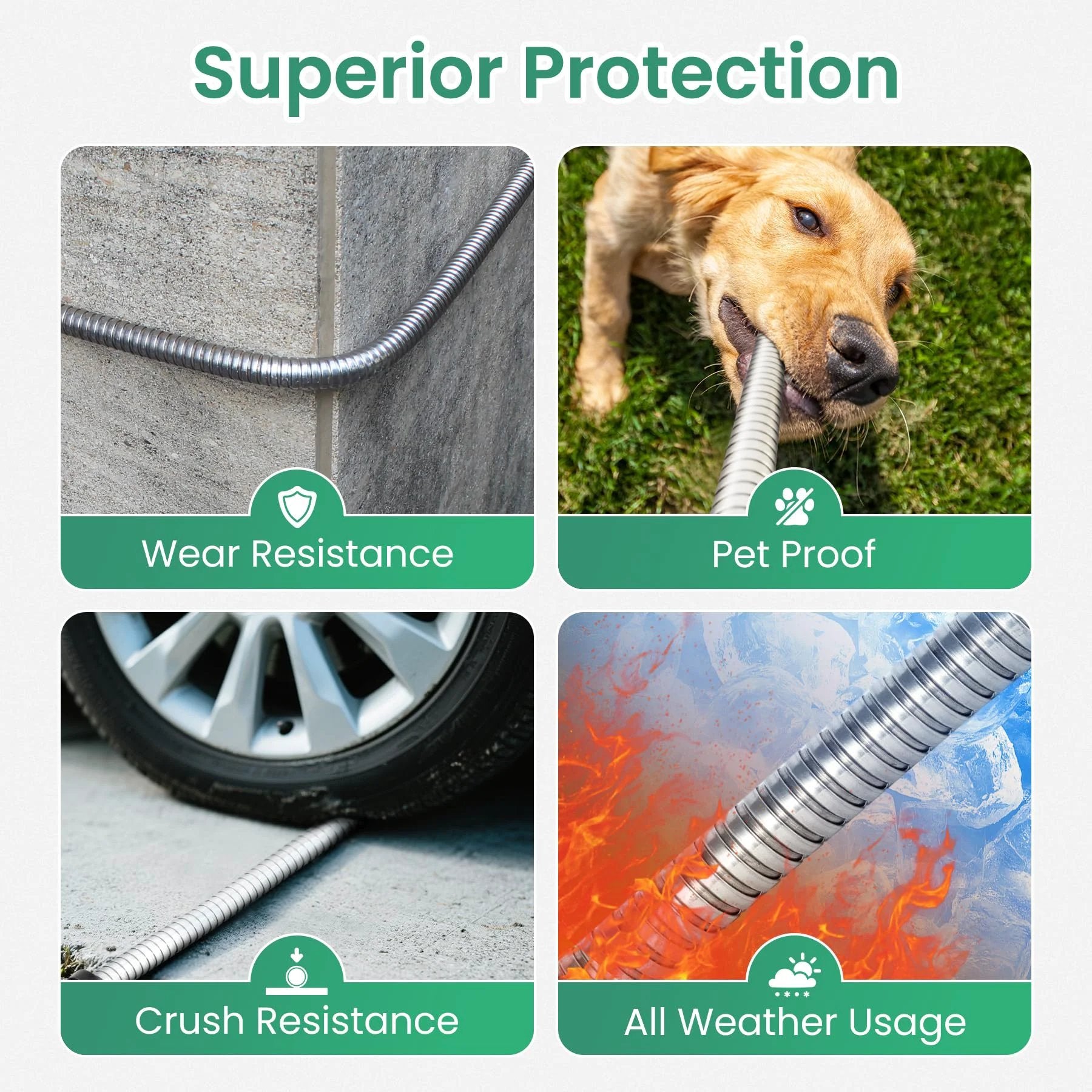 Ultra-Sturdy 25ft Metal Garden Hose Made From 304 Stainless Steel, Flexible And No Kink, UV Resistant All Weather Durability in action