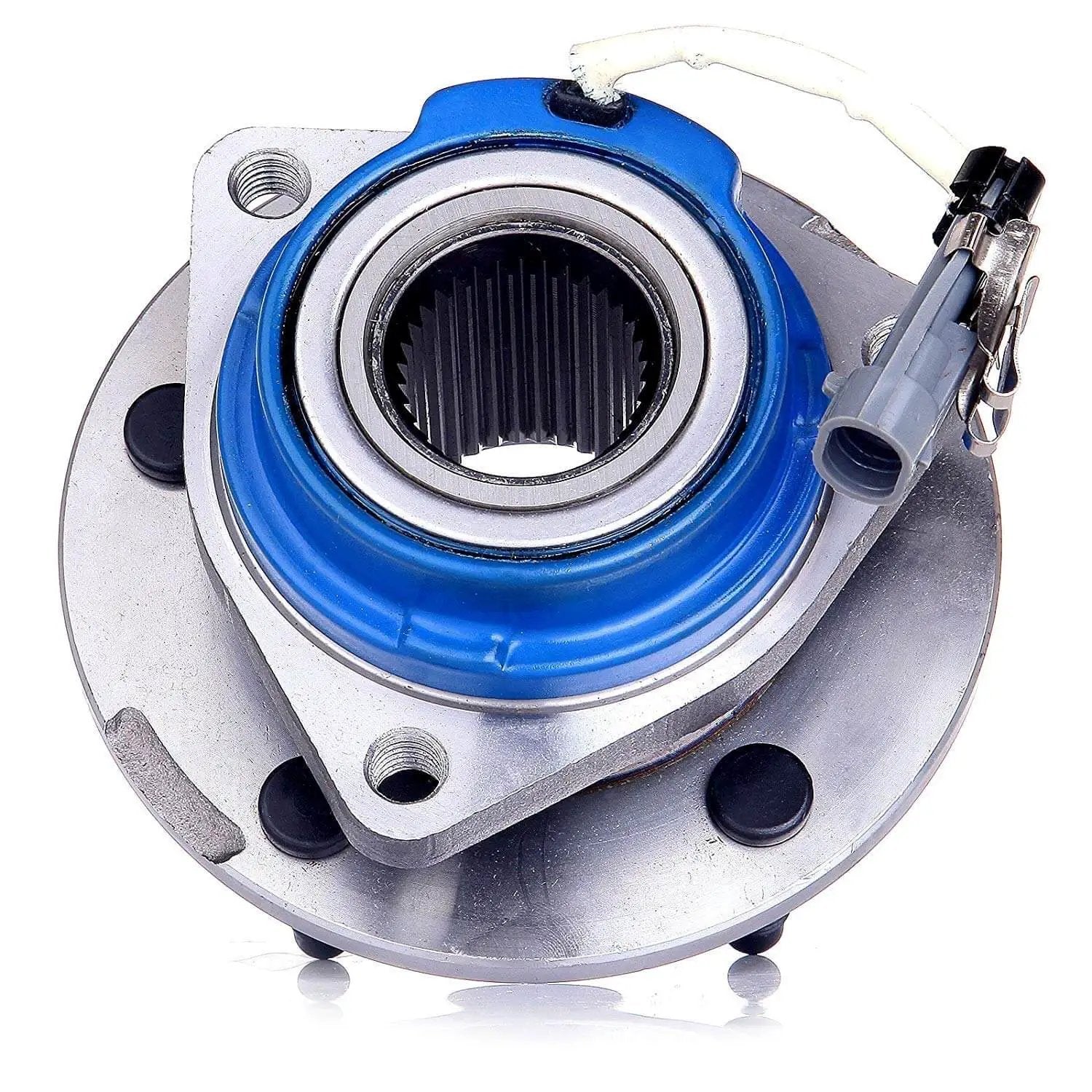 Close-up of a wheel hub bearing from the Front CV Axle Half Shaft Assemblies And Wheel Hub Bearing Kit For 06 11 Cadillac DTS 00 05 DeVille