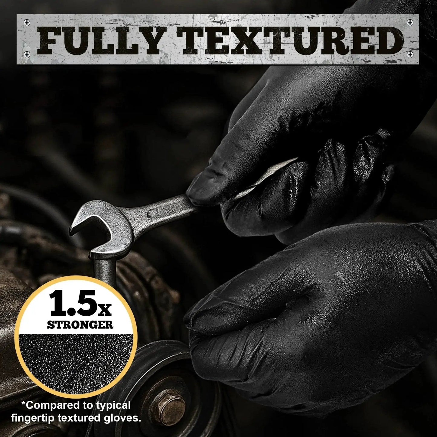 6 Mil Nitrile Gloves Textured Medium 100 Count Powder Free For Food Prep used for automotive work with wrench