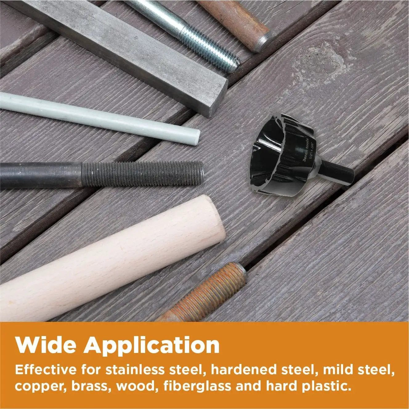 Tungsten Carbide Deburring Tool Set With Quick Release Hex Shank For Internal And External Chamfering showing wide application on various materials.