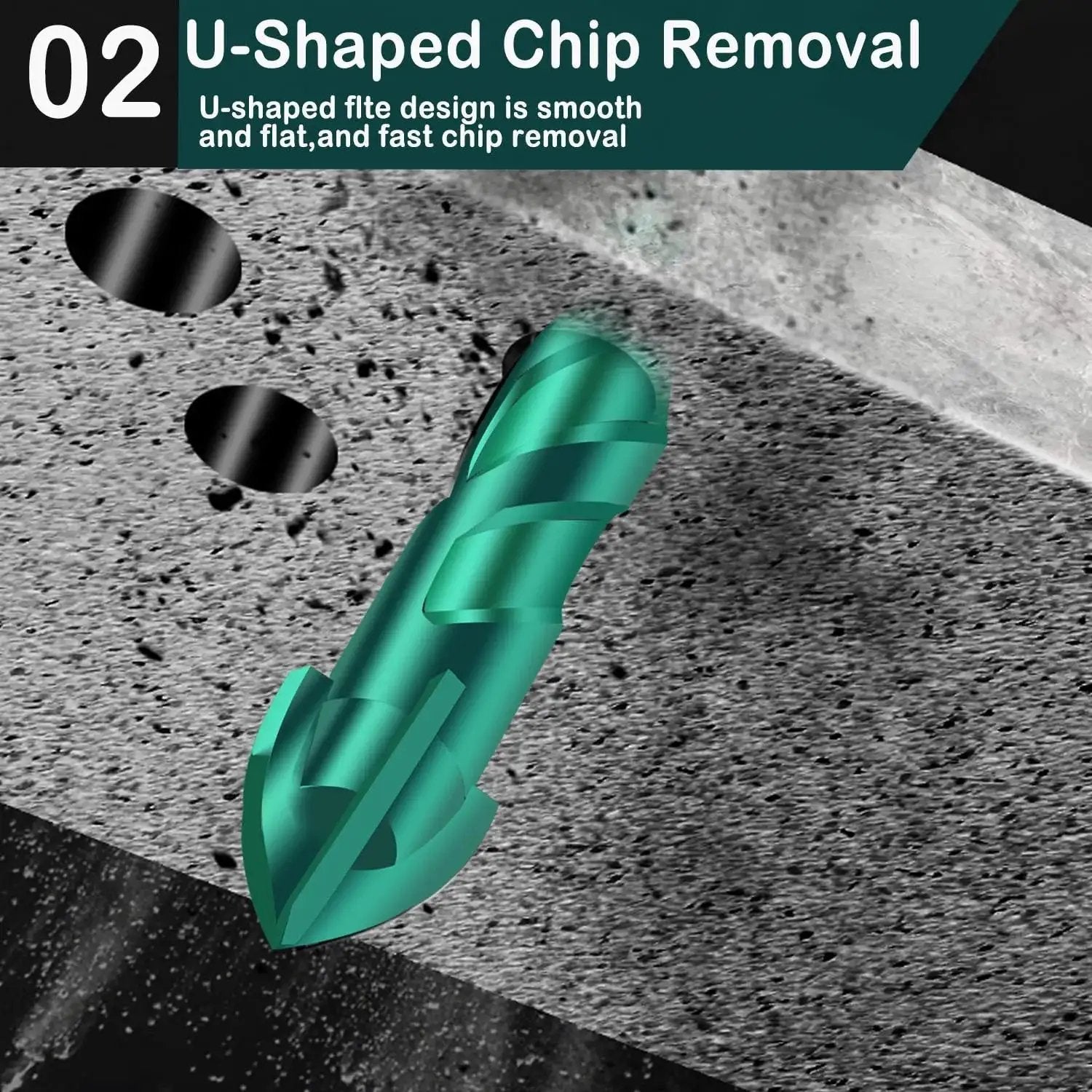 Green Concrete Drill Bit Set By Mgtgbao, 10 PC Three Sixteenths Inch Masonry Drill Bits With Tungsten Carbide Tip in use on concrete