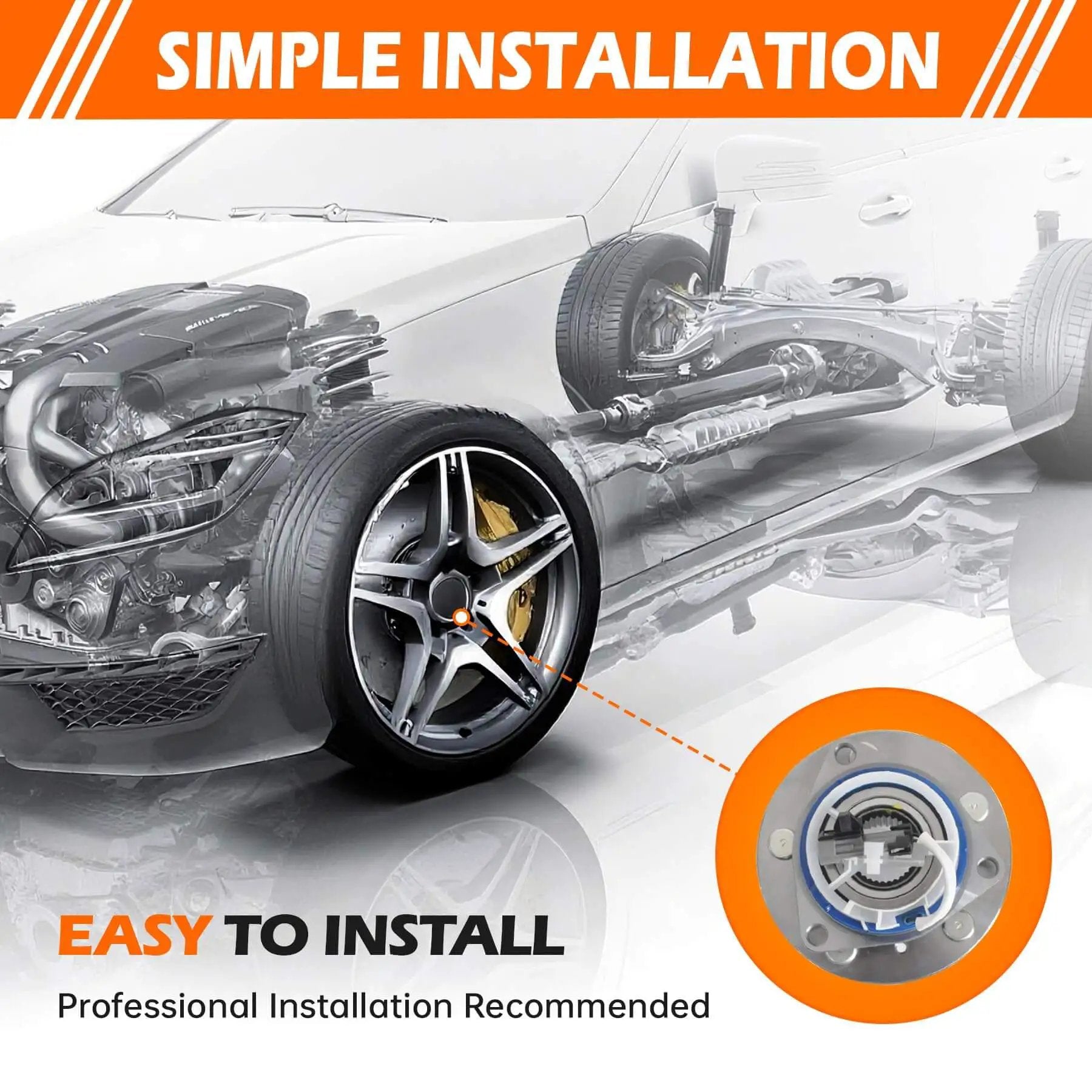 Front Wheel Hub Bearing Assembly 513179 Compatible with Chevy Impala installation diagram