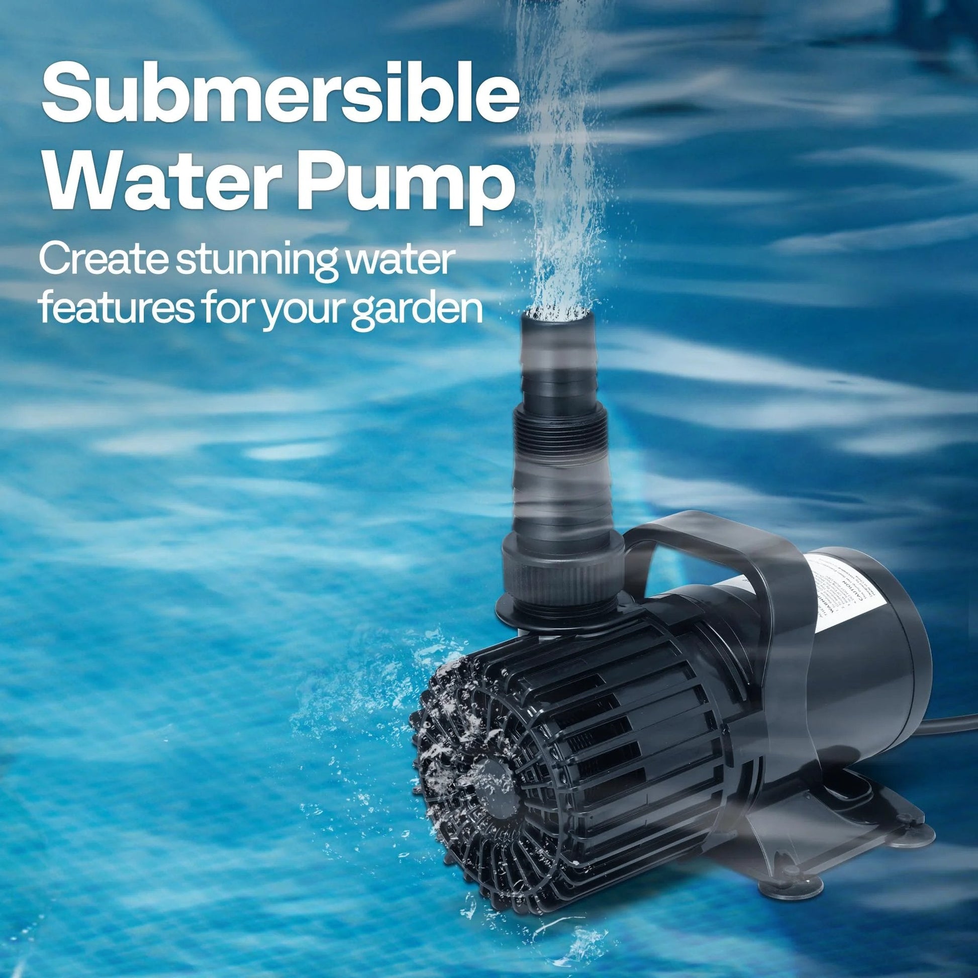 Beefy 220W Submersible Pond Pump Delivers 4500GPH For Koi Ponds, Waterfalls, And Fish Tanks, 180 Degree Adjustable Nozzle