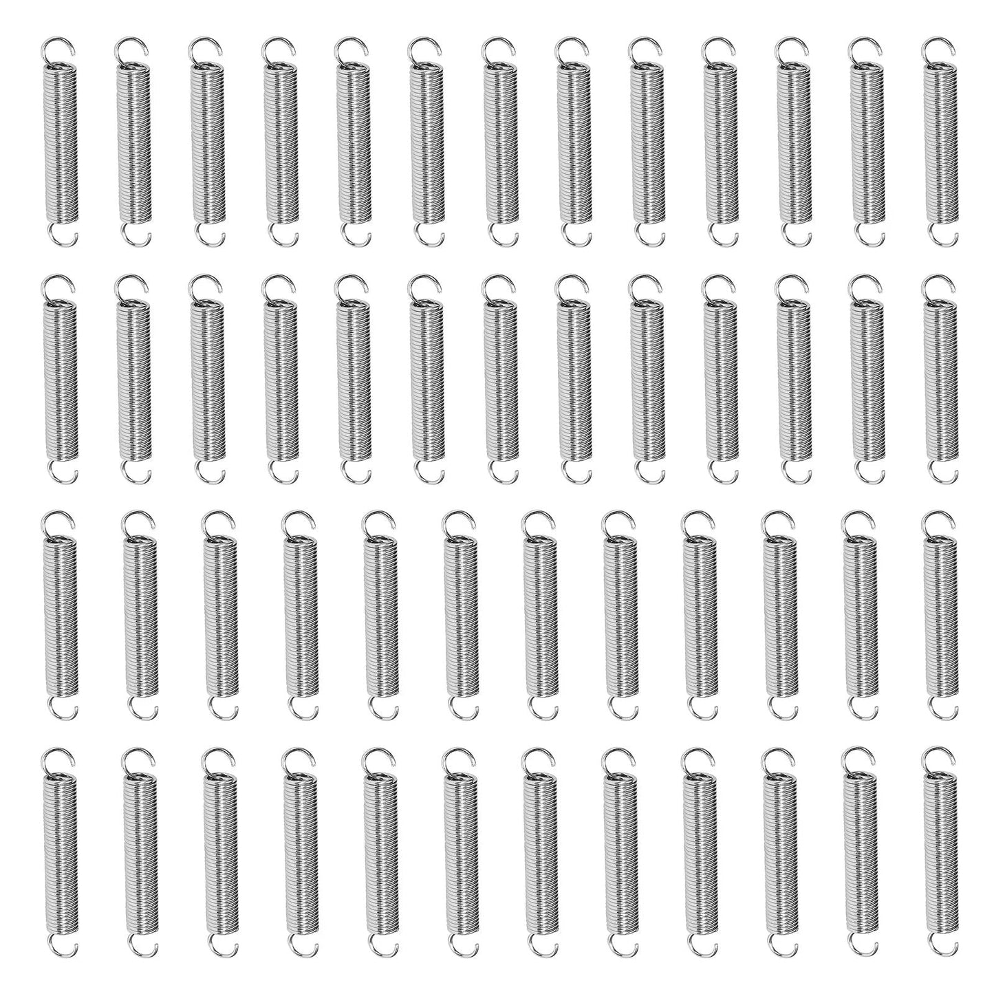 Stainless Steel Extension Springs With Hook Ends One Quarter Inch By One And One Half Inch Pack Of Fifty Durable Small Springs
