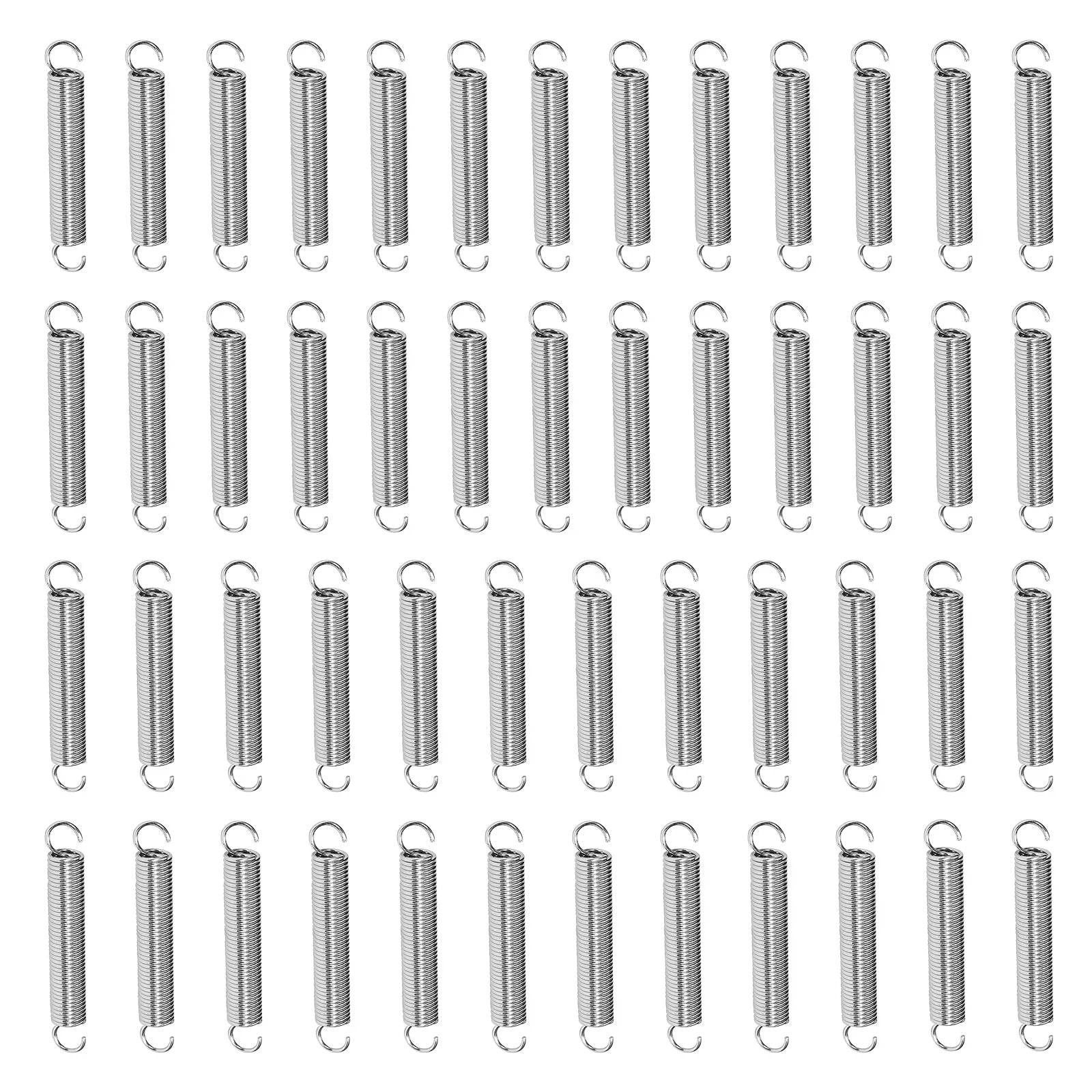 Stainless Steel Extension Springs With Hook Ends One Quarter Inch By One And One Half Inch Pack Of Fifty Durable Small Springs