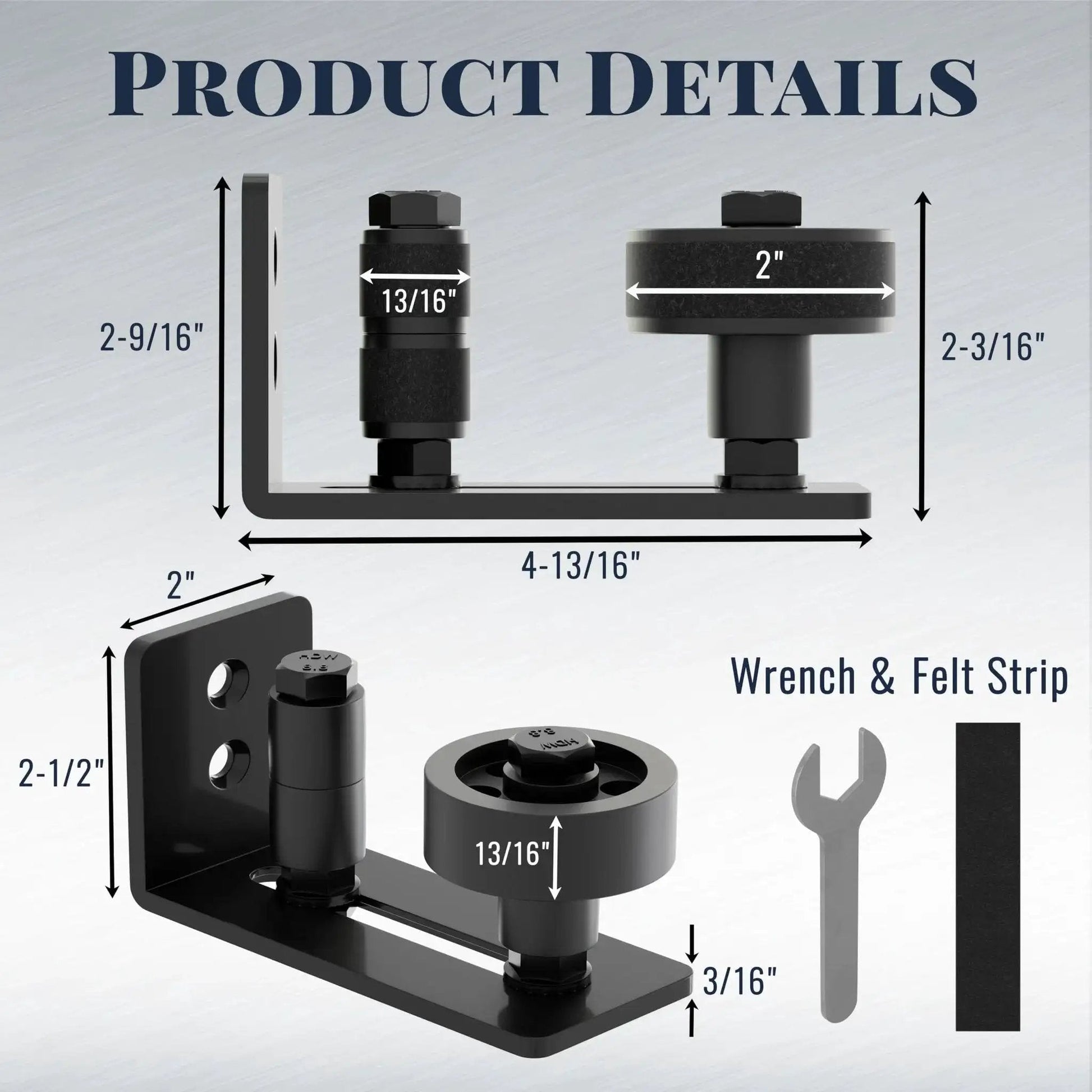 Sliding Barn Door Floor Guide Set With Wall Mount Flush Flat Bottom Guides Adjustable Floor Guide Rollers With Eight Setup Options