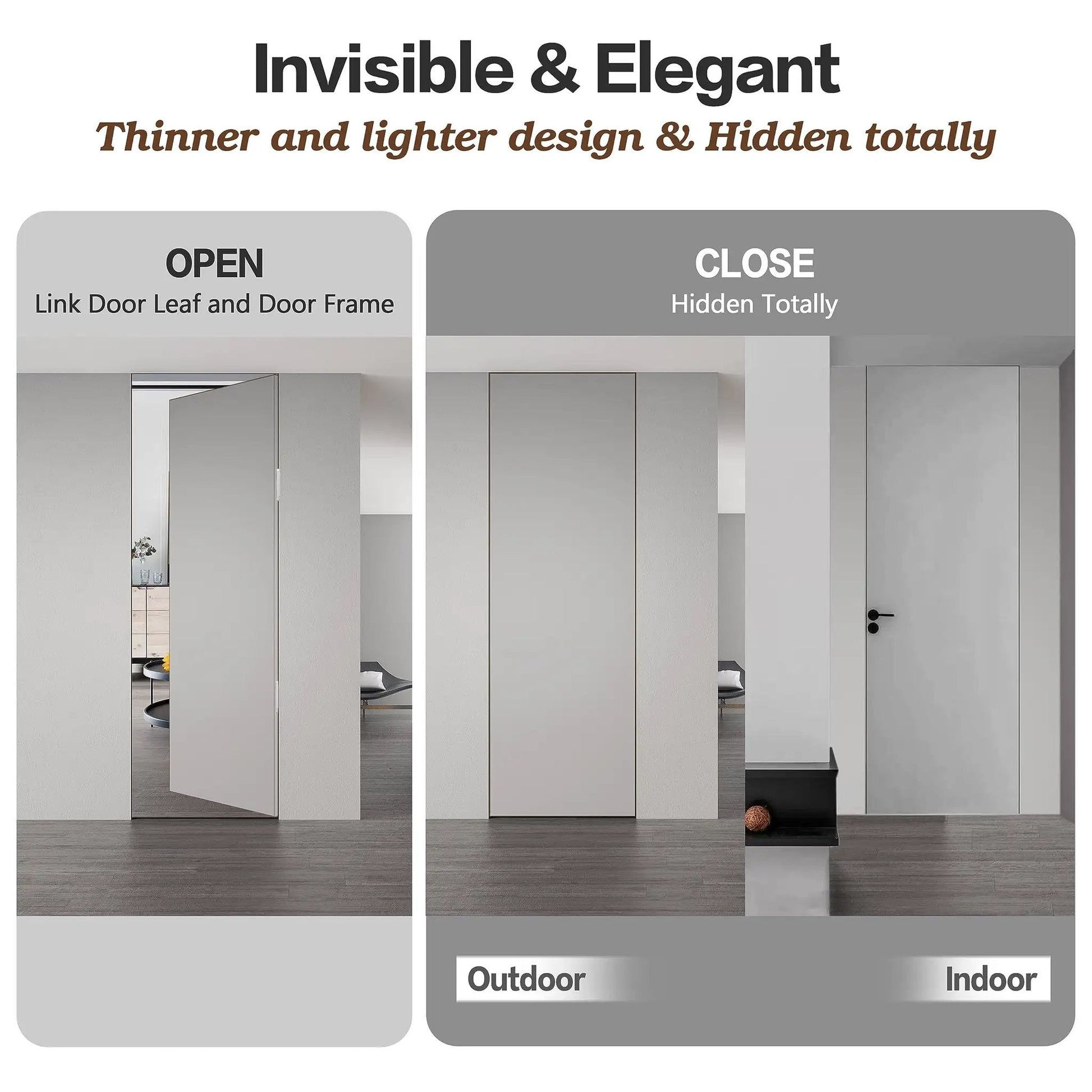 Hidden Door Hinges 7 Inch Stainless Steel Concealed Hinges for Doors with 180 Degree Swing and 3 Way Adjustable