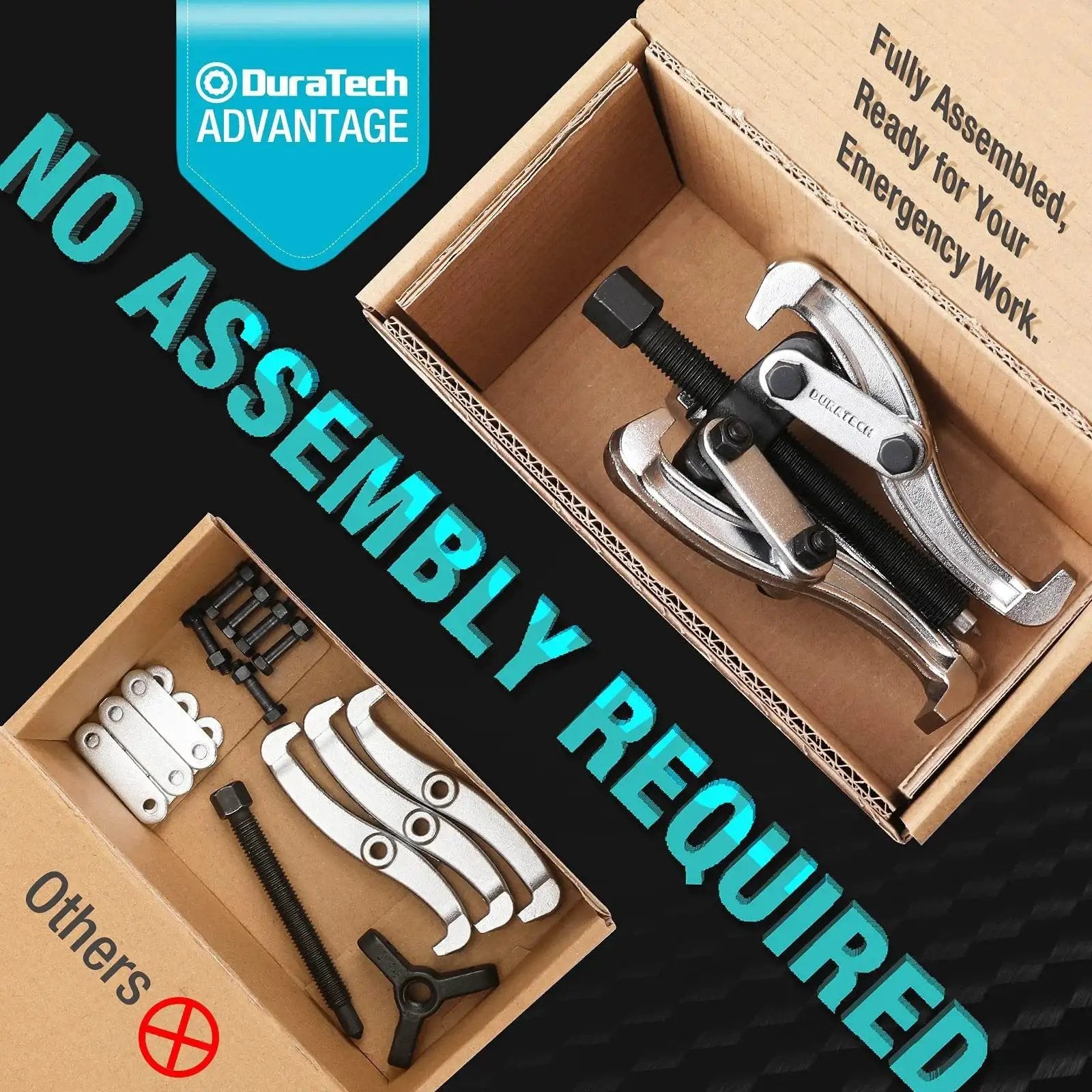 4 Inch 3 Jaw Gear Puller For Removing Gears Pulleys Bearings And Flywheels Fully Assembled Drop Forged CRV Steel Jaws in box, ready for use