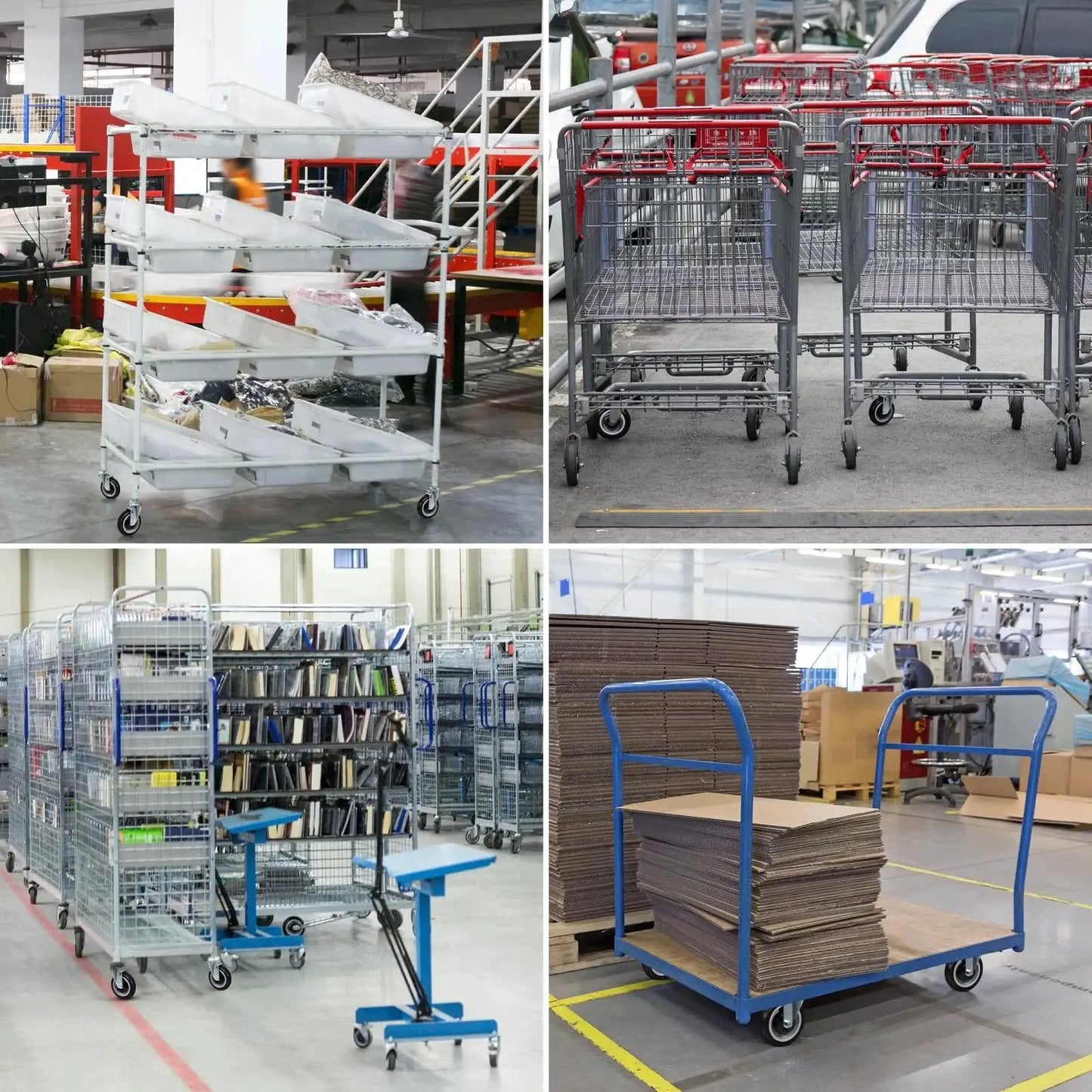 Warehouse equipment with 5 Inch Shopping Cart Wheels Replacement Set With Five Sixteenth Inch Axle Polyurethane Casters 1400 Lbs