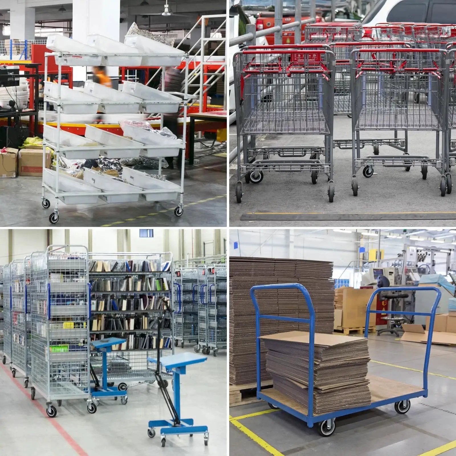 Warehouse equipment with 5 Inch Shopping Cart Wheels Replacement Set With Five Sixteenth Inch Axle Polyurethane Casters 1400 Lbs