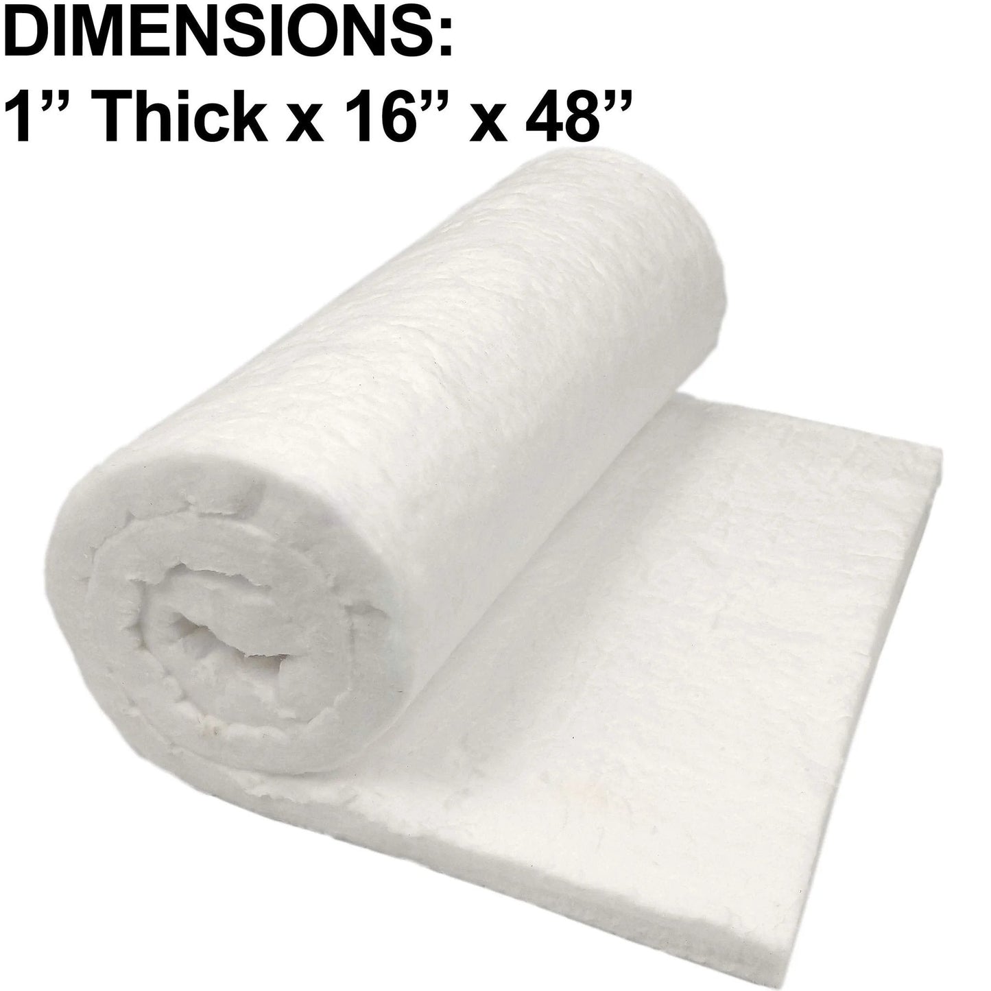 Ceramic Fiber Insulation Blanket 1 Inch Thick 16 Inch By 48 Inch Heavy Duty 2400F Fireproof High Temperature Insulation