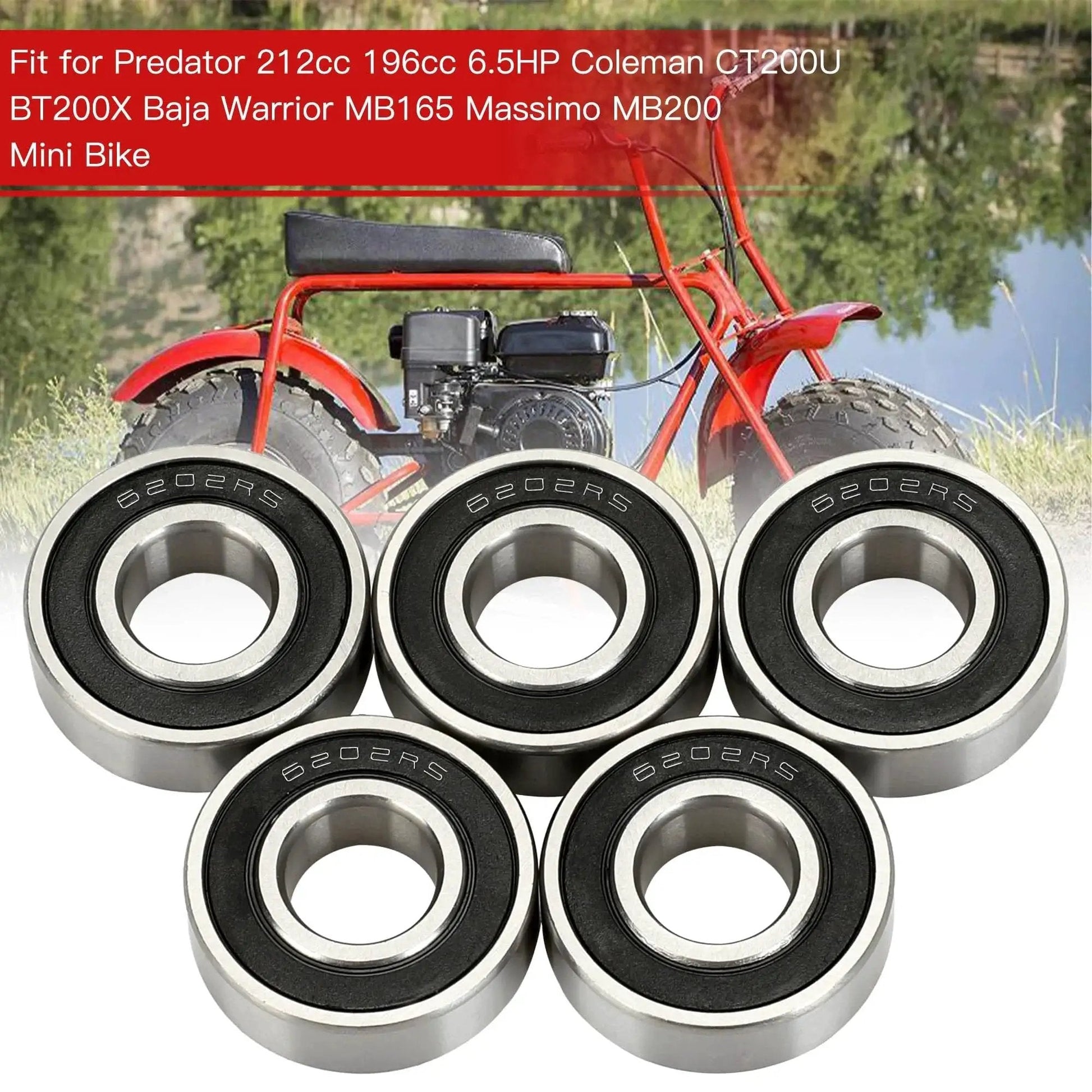 Mini Bike Wheel Bearings Dual Front And Rear For Coleman CT200U Trail 200 BT200X CT200U-EX Baja Warrior MB165 MB200