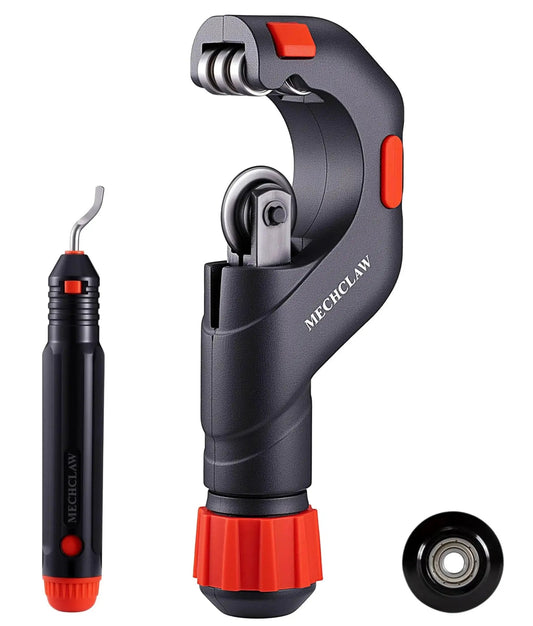 Heavy Duty Tube Cutter For Copper Iron Aluminum And Stainless Steel Pipes Cuts From Three Sixteenths To Two Inches Outer Diameter Hand Operated Pipe Cutter With Deburring Tool And Replaceable Blade