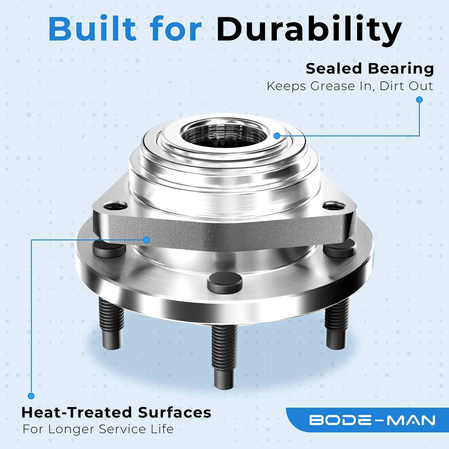 Rear Wheel Hub Assembly with ABS, Pair (2) Sealed Ball Bearing Replacement for 2000 to 2005 Buick LeSabre, Cadillac DeVille DTS
