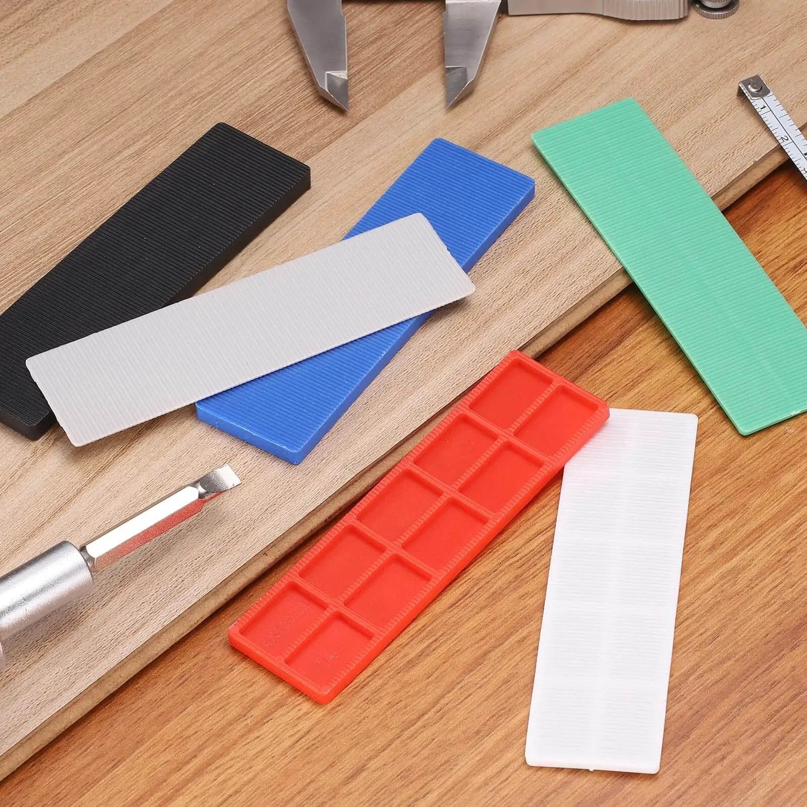 Plastic Flat Shims For Leveling 50 Pack 3mm 1/8 Inch Shims For Structural Tile And Glazing Blocks For DIY Home Improvement