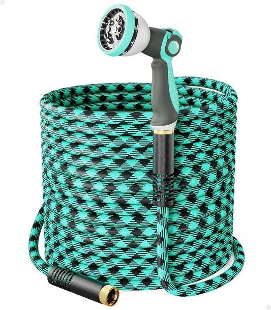 Beefy 50 Ft Garden Hose Non Expanding Flexible Water Hose With 10 Function Sprayer Leak Proof And Pressure Resistant For Yard
