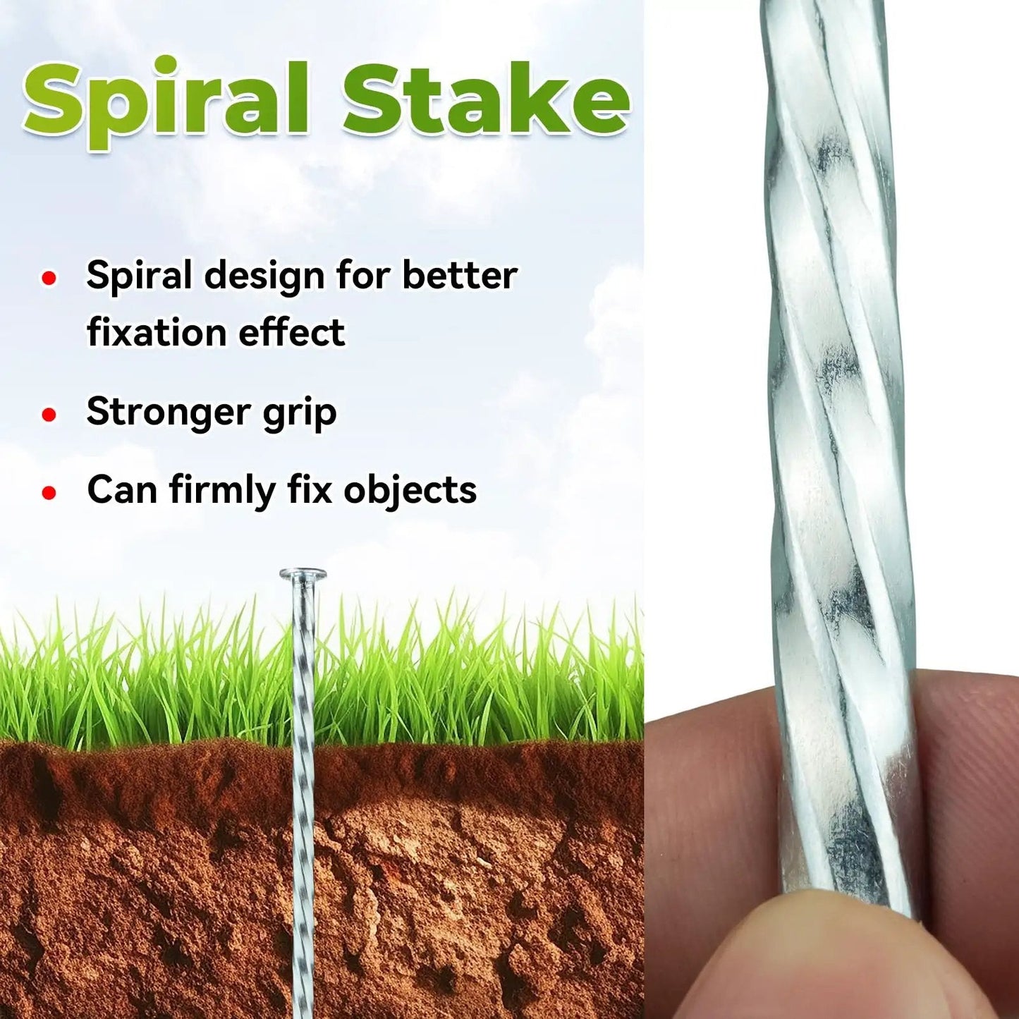 Heavy Duty 50 Pack Galvanized Landscape Stakes 10 Inch Spiral Spikes For Paver Edging Weed Barrier Outdoor Camping And Garden Projects Built Tough Rustproof With Extra Large Top 0.7 Inch Ideal For Lawn Edges Fence Lines Veggie Beds And DIY Landscaping