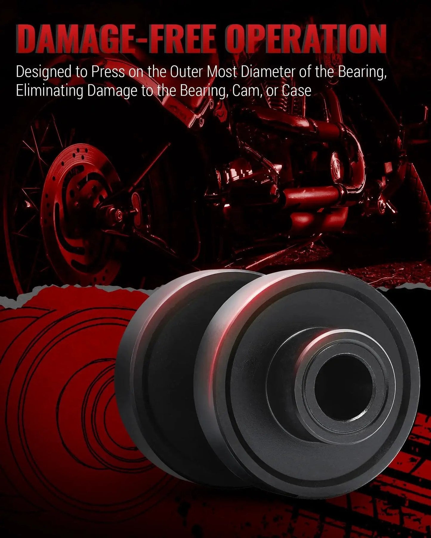 Motorcycle Wheel Bearing Puller Tool Kit For Sealed Bearings Three Quarter Inch 1 Inch And 25mm, close-up view of component