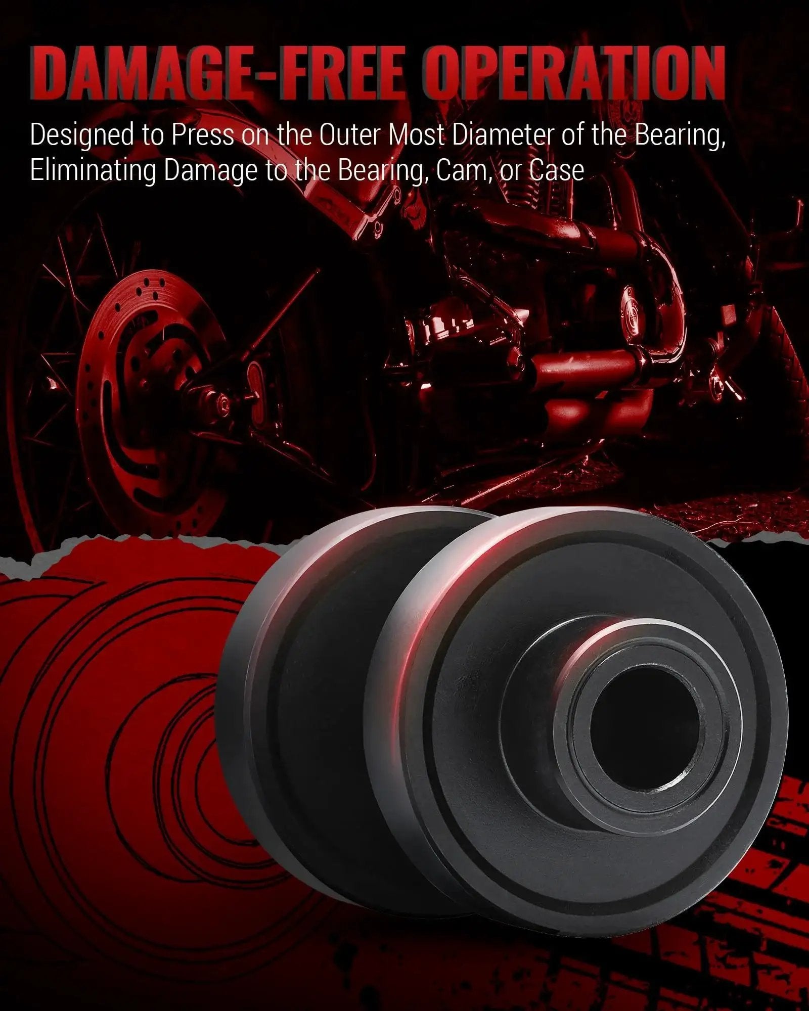 Motorcycle Wheel Bearing Puller Tool Kit For Sealed Bearings Three Quarter Inch 1 Inch And 25mm, close-up view of component