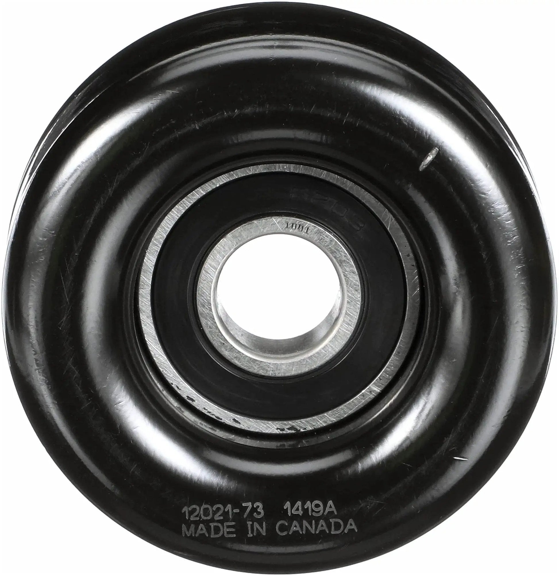 Front view of Drive Align Belt Drive Idler And Tensioner Pulley For Cars And Trucks By Gates 38006 with durable steel construction