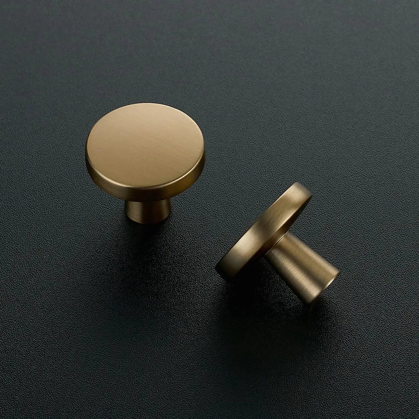 Solid Round Kitchen Cabinet Knobs 30 Pack Single Hole Pulls In Champagne Bronze Oil Rubbed Finish For Cabinets And Drawers Strong Zinc Build