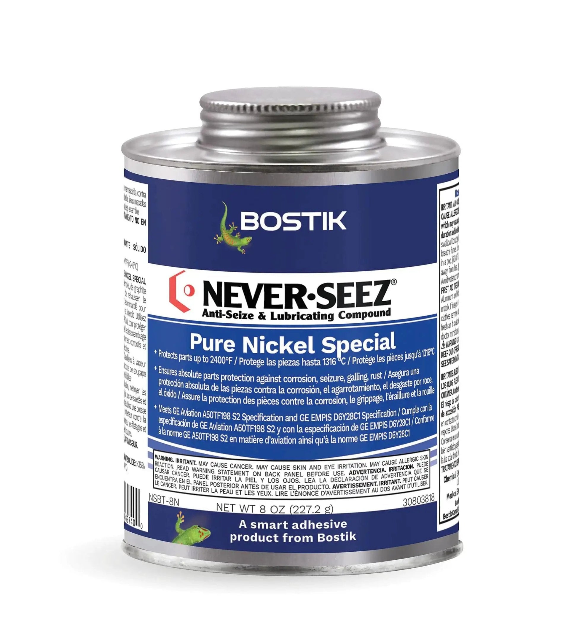 Nickel Based Anti Seize Lubricant For Extreme Temperature Protection On Steel And Stainless Steel And Metals 8 Oz Brush Top Can Copper Free