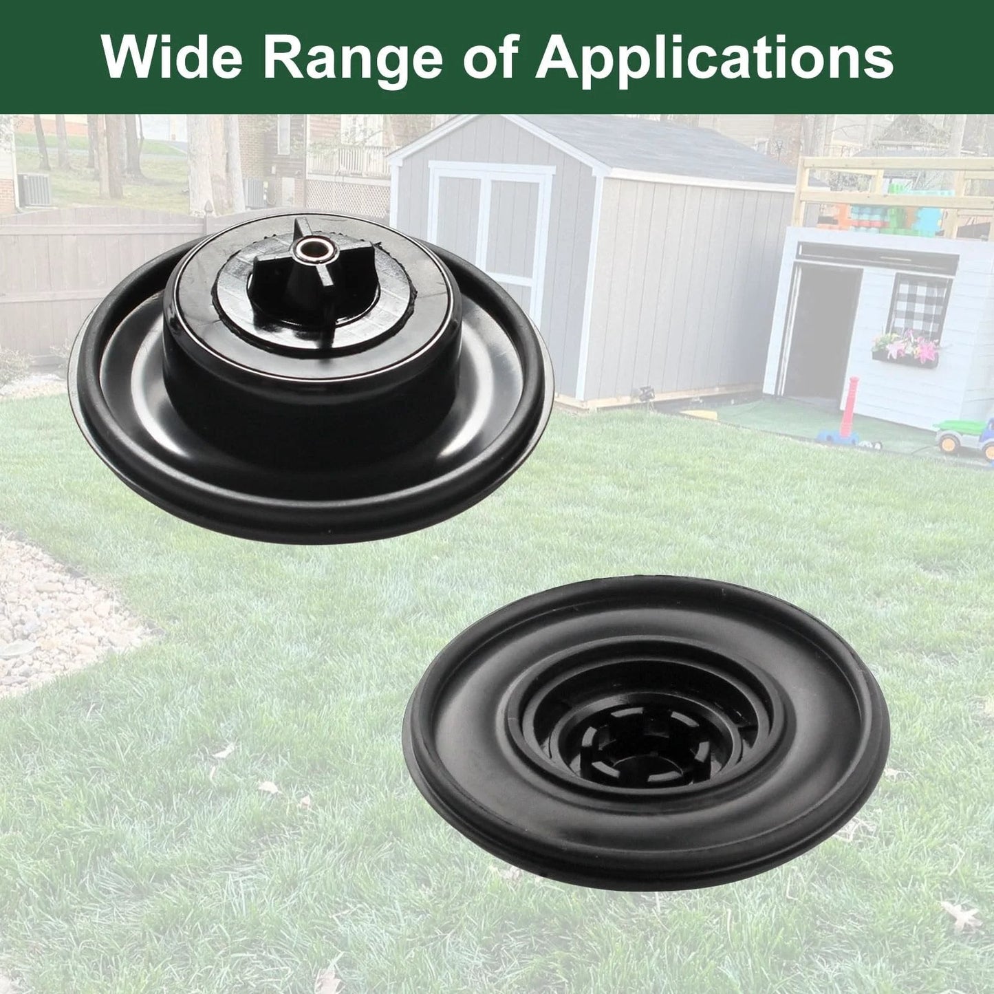 Replacement Valve Diaphragm For Irritrol 2400 2600 2700DPR Valves Three Quarters To One Inch Fit For Easy DIY Install And Long Lasting Durable Part By NIAHM 100236 shown with lawn background