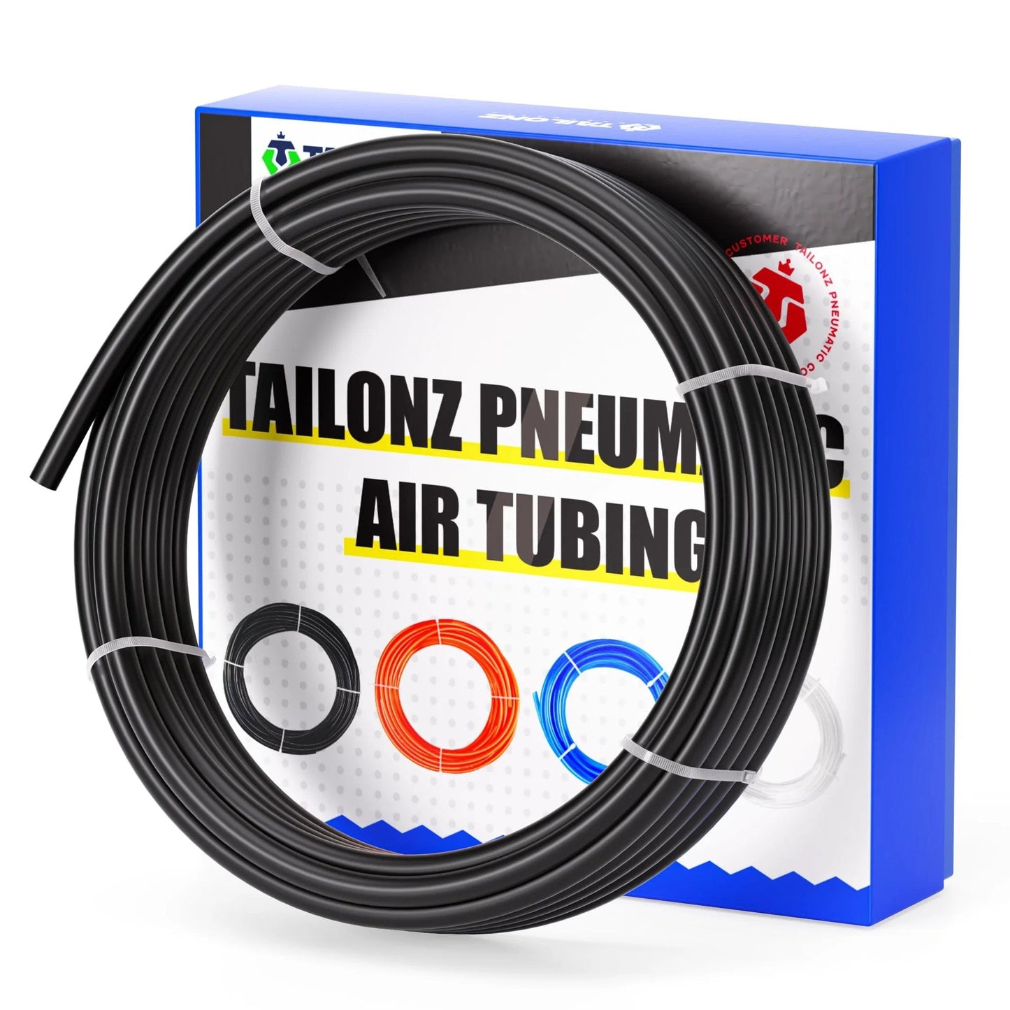 Heavy Duty Black Nylon Pneumatic Tubing For Air Lines One Quarter Inch Outer Diameter One Sixth Inch Inner Diameter 32.8 Feet Long Burst 913 PSI