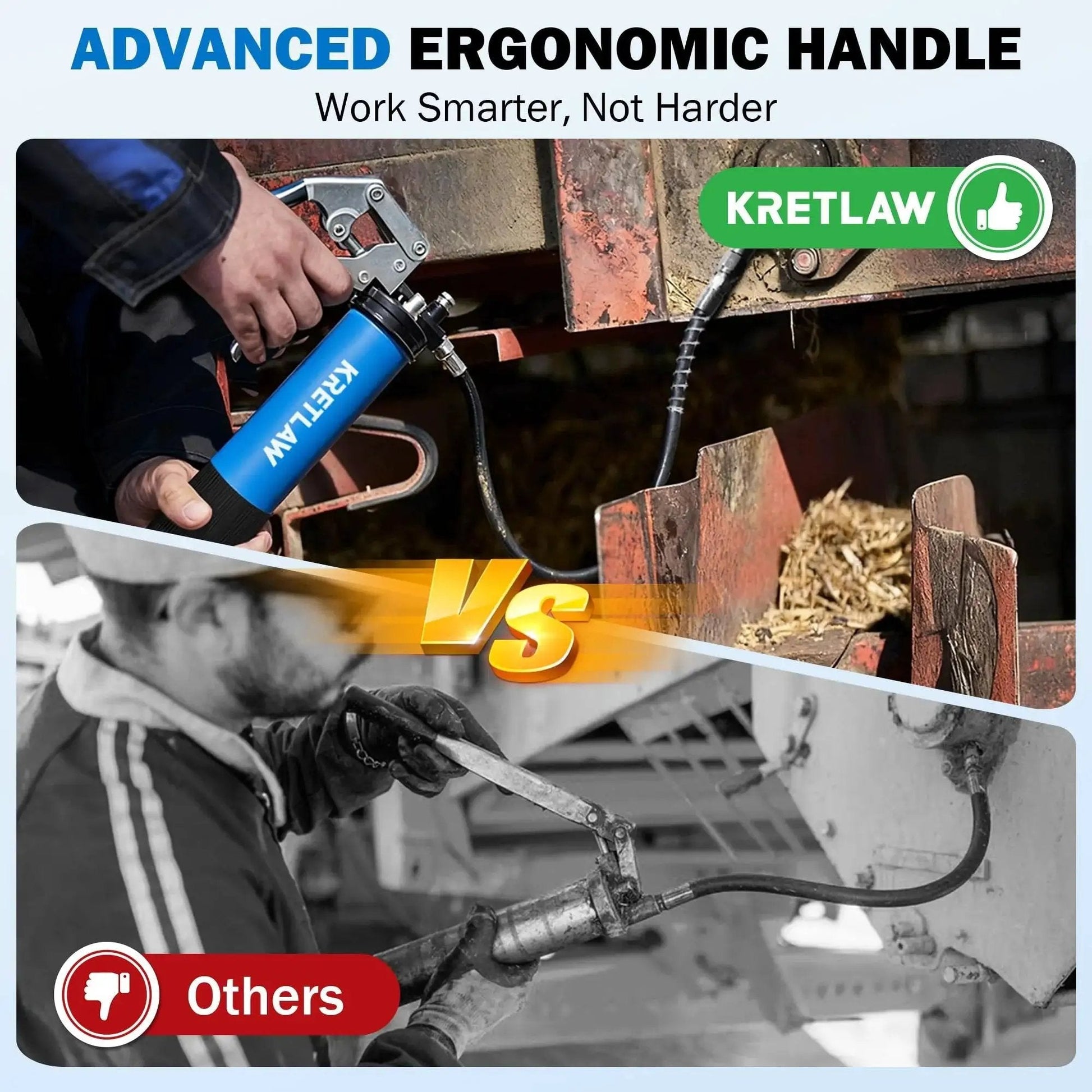 Heavy Duty 7000 PSI Pistol Grip Grease Gun Kit With 14 Oz Cartridge in use on industrial equipment