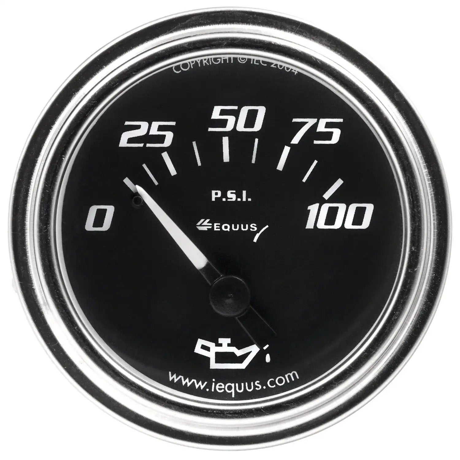 Two And One Sixteenth Inch Mechanical Oil Pressure Gauge Chrome With Black Dial Reads 0 To 100 Psi Mechanical Sending Unit With 90 Degree Sweep