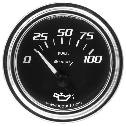 Two And One Sixteenth Inch Mechanical Oil Pressure Gauge Chrome With Black Dial Reads 0 To 100 Psi Mechanical Sending Unit With 90 Degree Sweep