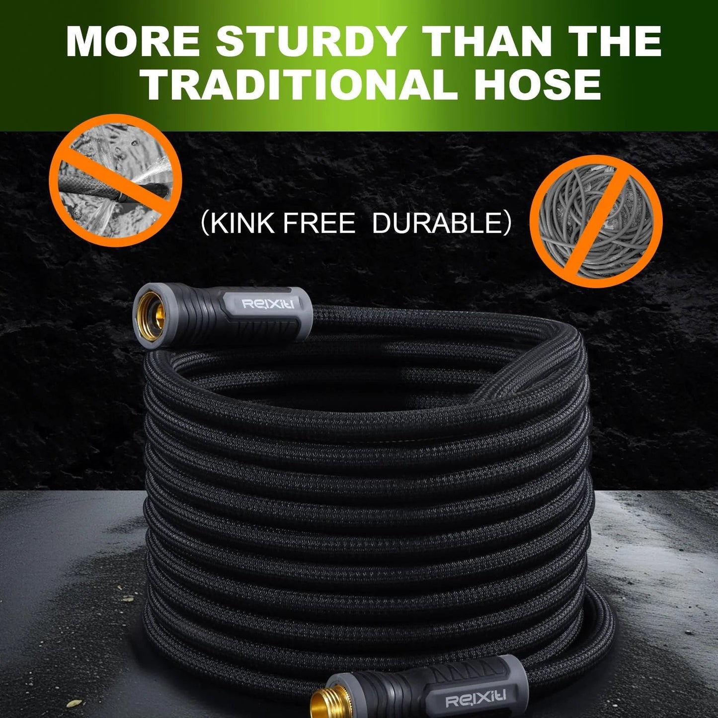 Ultra Lightweight Non Expanding Garden Hose With 10 Function Sprayer Leak Proof And Burst Resistant For Yard And Outdoor Watering Flexible Triple Layer PVC Design No Kink Durable 50 Foot coiled with connectors