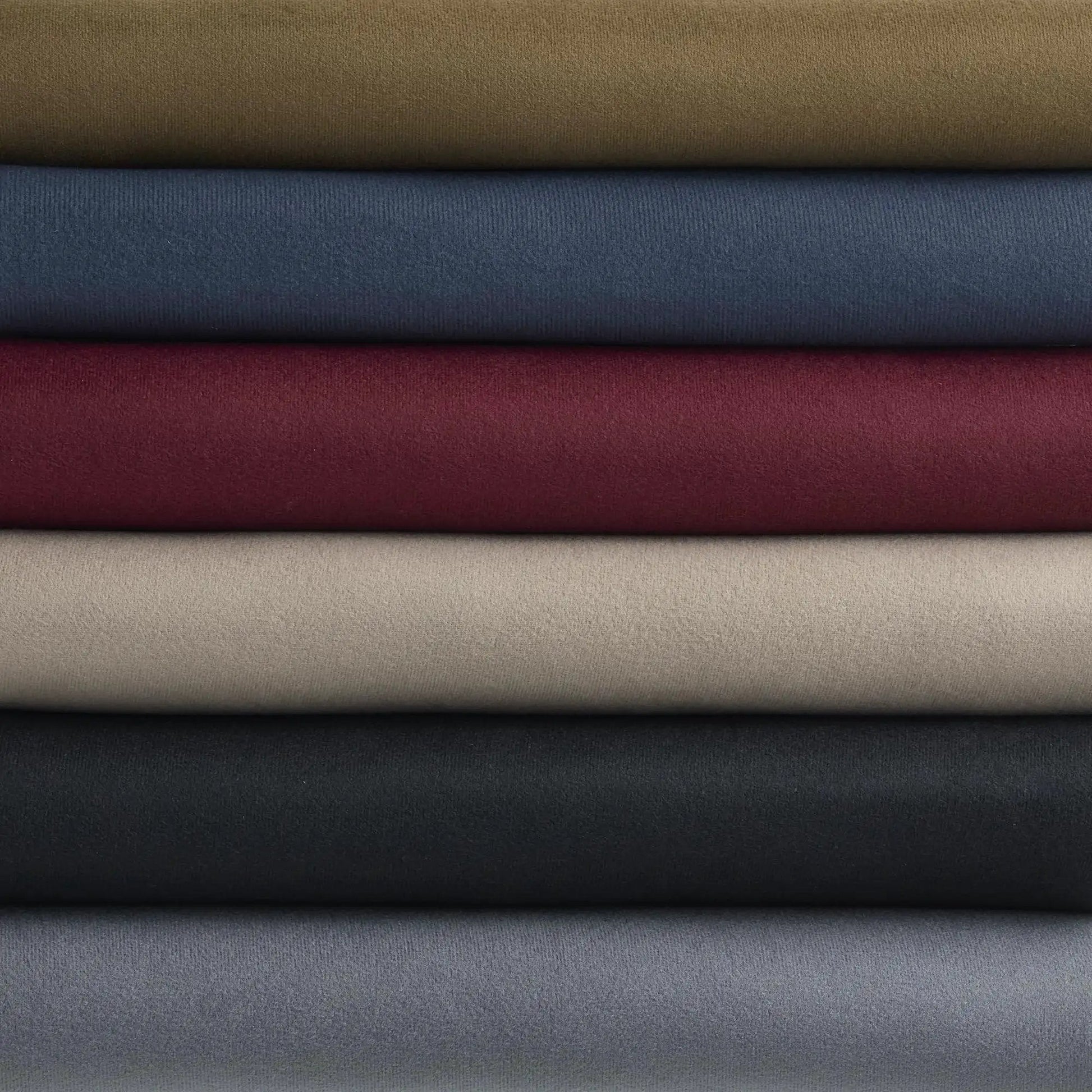 Beige Headliner Fabric With Foam Backing For Car SUV Truck RV 60x54 shown in a stack with assorted color options