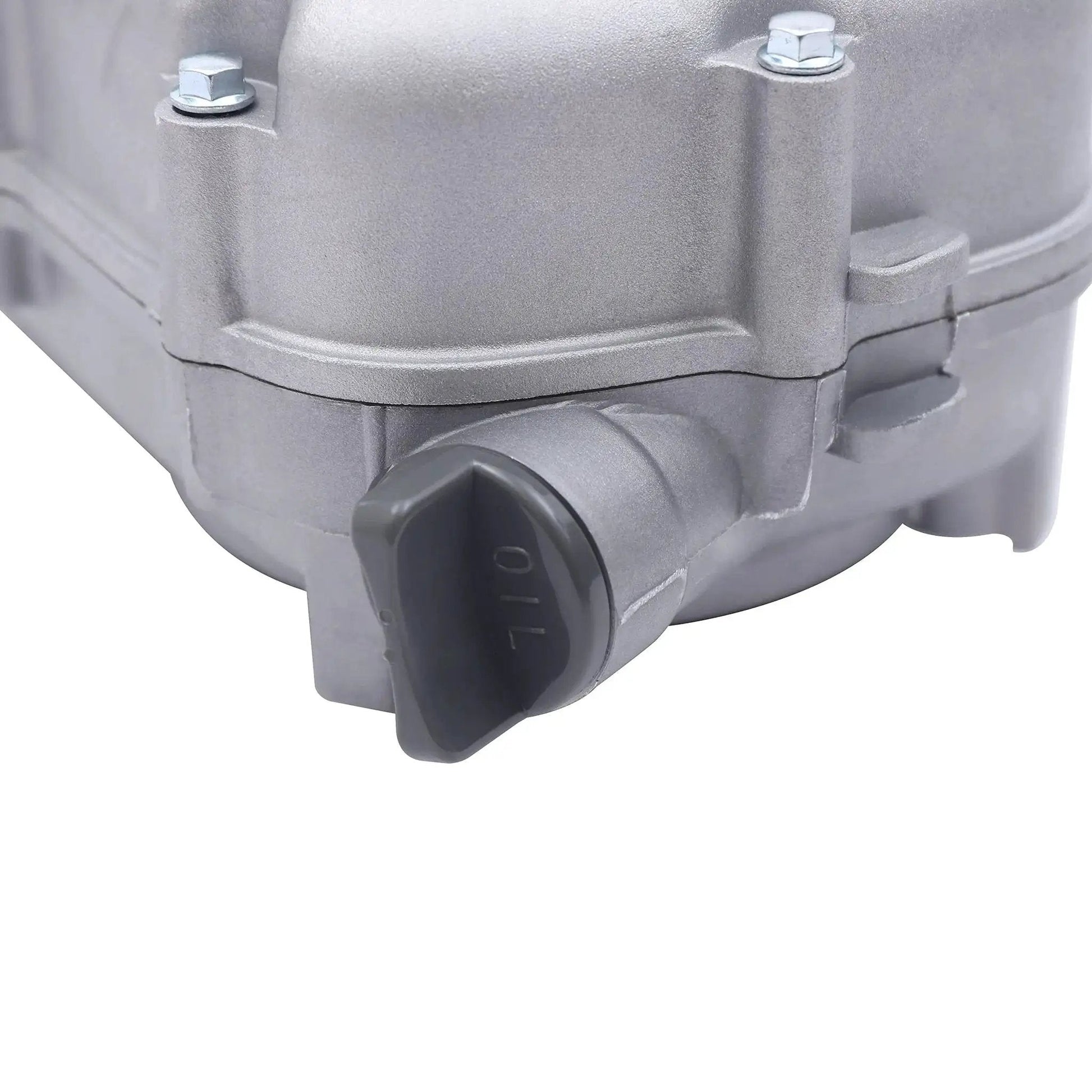 Close-up of the Two To One Gear Reduction Box With Built In Clutch For Honda GX270 13HP Engine, showing iron and aluminum housing detail.