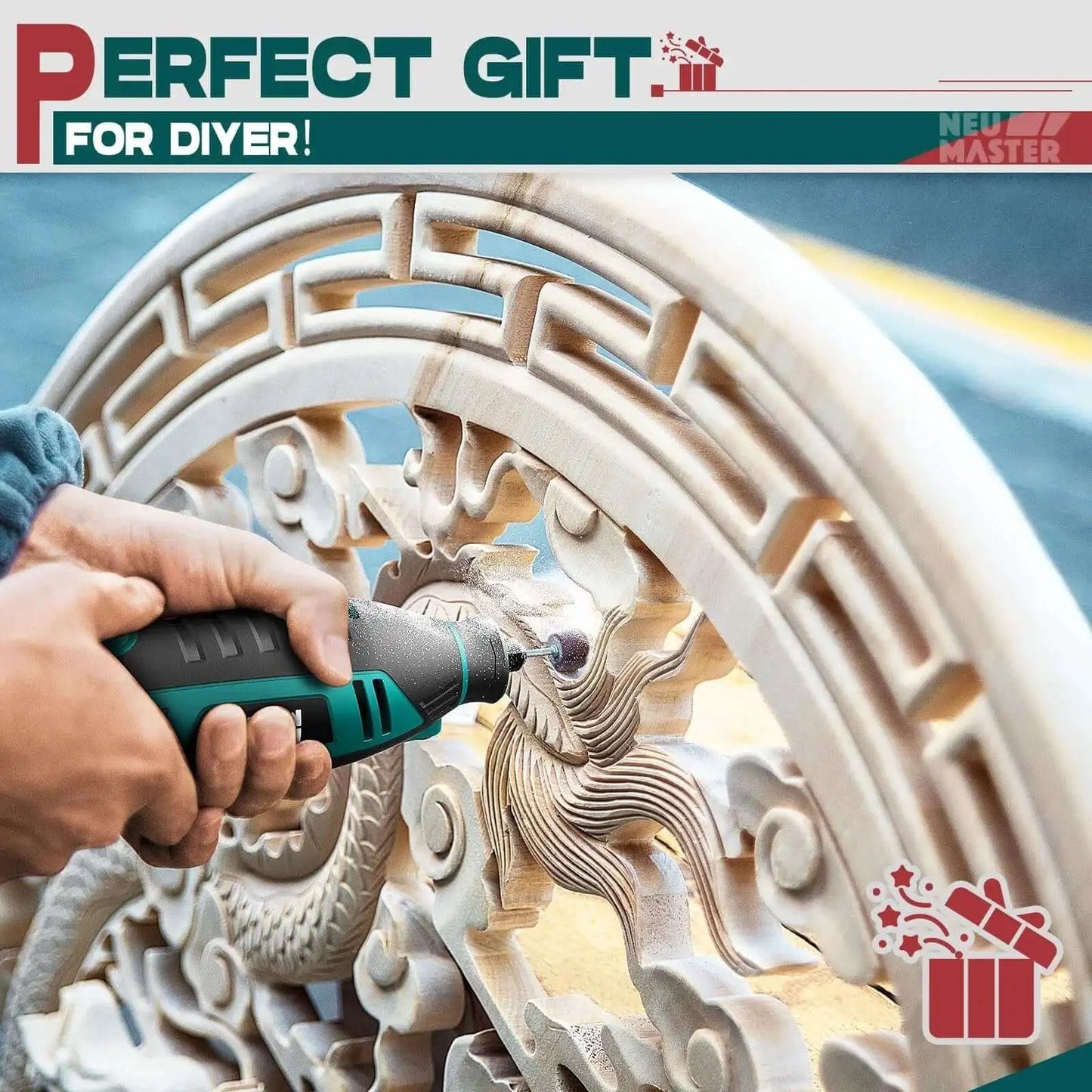 Powerful 180W Rotary Tool Kit With Corded Power 160 Accessories 6 Variable Speeds From 10000 To 35000 RPM used for carving