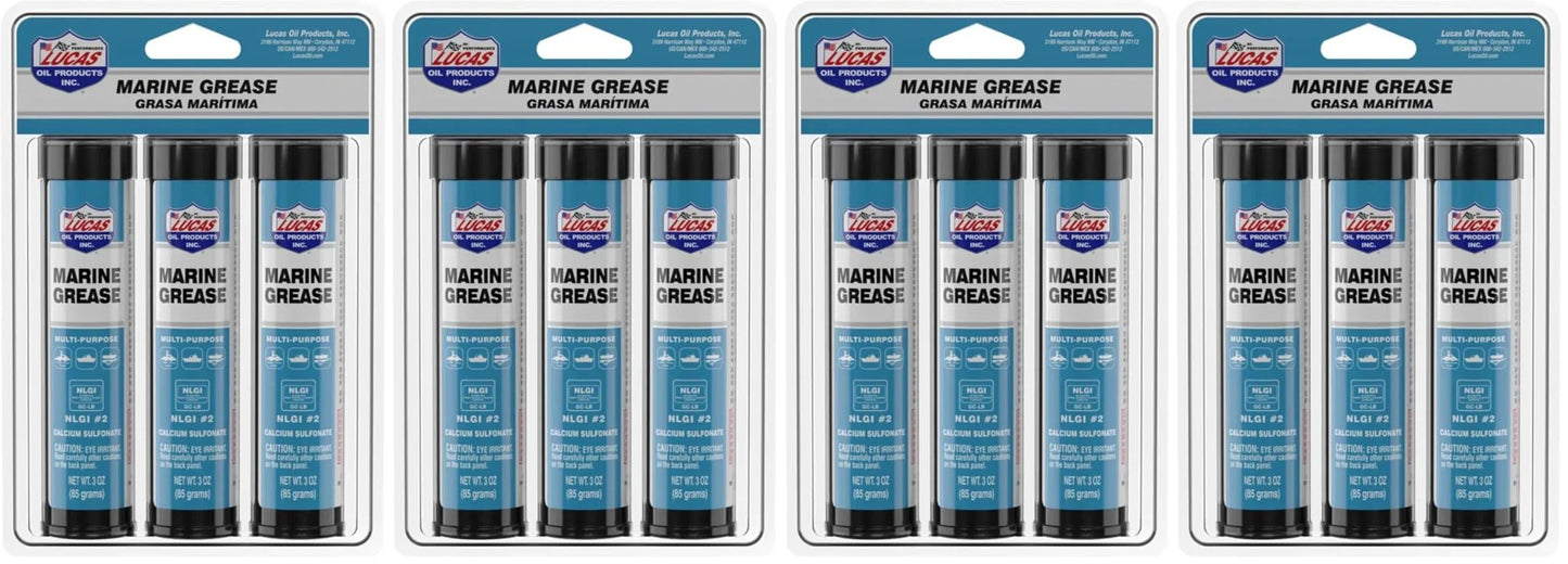 Marine Grease 3 Ounce Tubes Combo Pack For Salt Water And Fresh Water Protection With Long Lasting Water Resistance Extreme Friction Reduction 550 Degree Drop Point Three Tubes Total From Lucas Oil in packaging